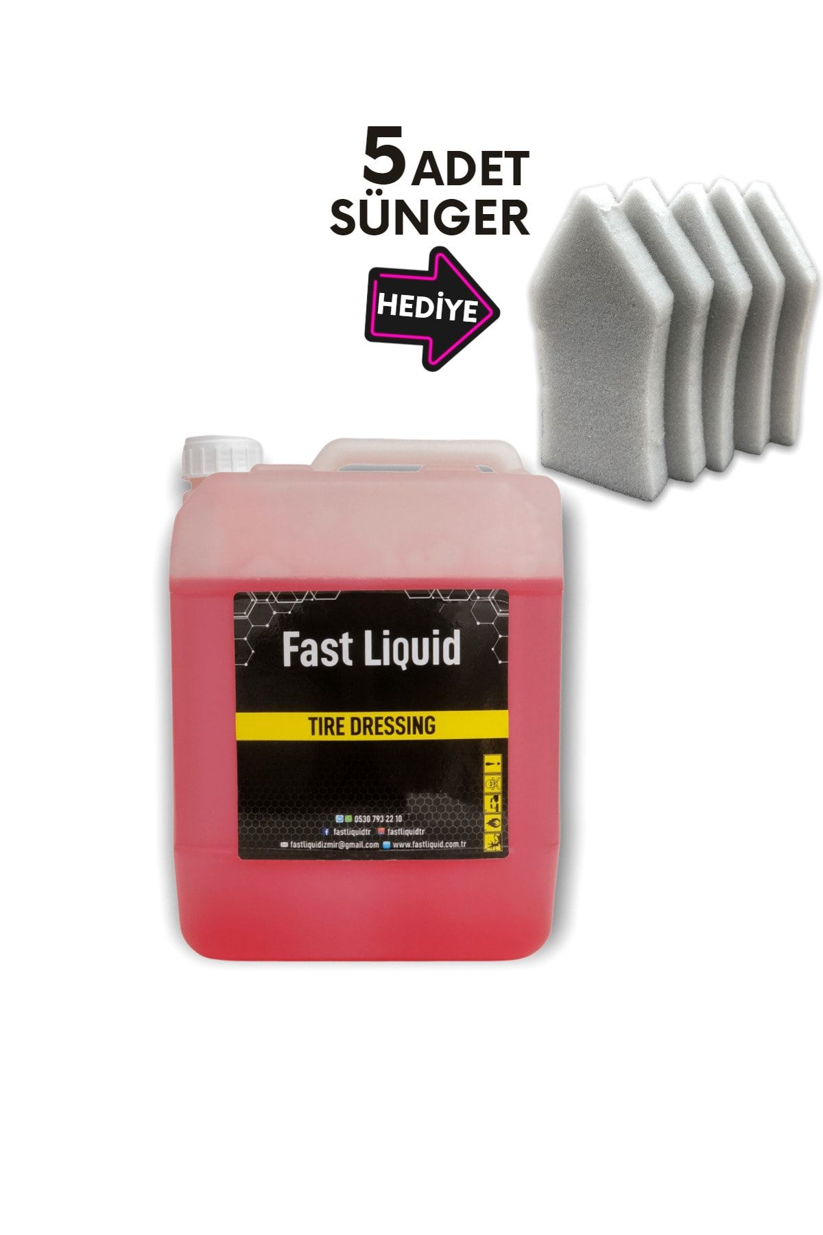 Fast Liquid Lastik Parlatıcı 5 Lt Yüksek Parlaklık & Islak Görünüm