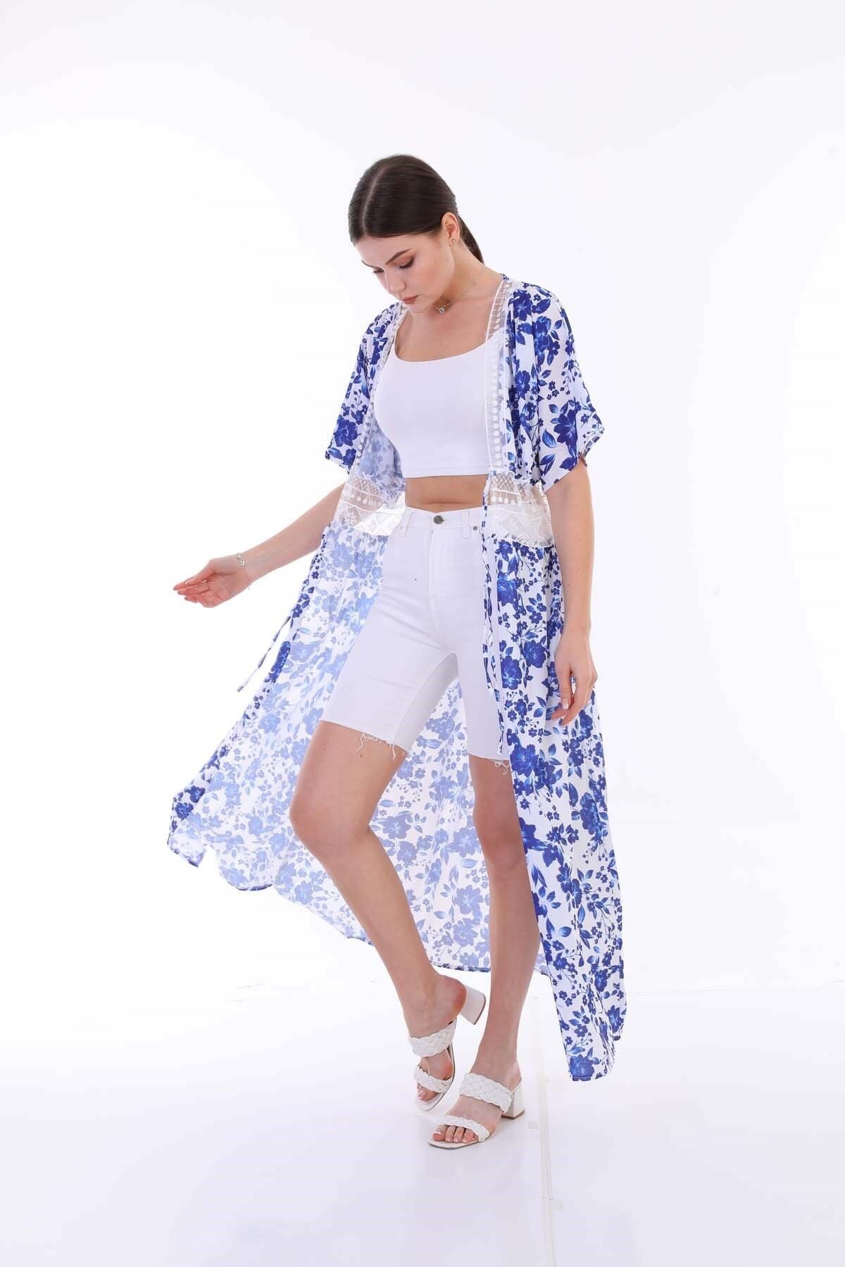 TEORA FASHION Güpürlü Maxı Pareo Elbise