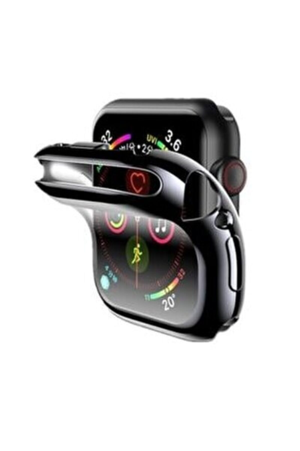 MORTY Watch Uyumlu Siyah Silikon Kılıf 45 Mm Tam Koruma Watch 7 Uyumlu