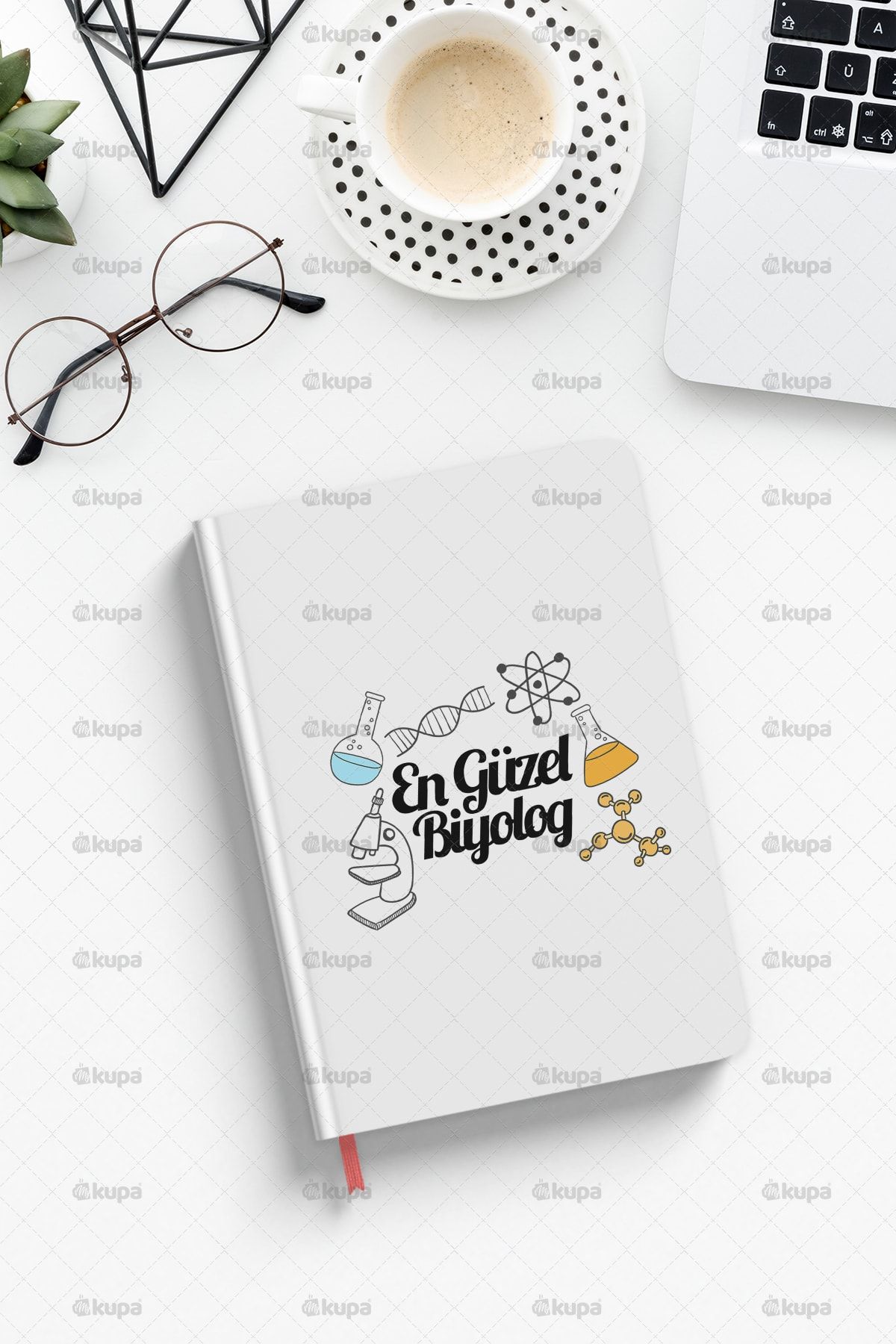 Mykupa En Güzel Biyolog Baskılı Beyaz Defter Ajanda