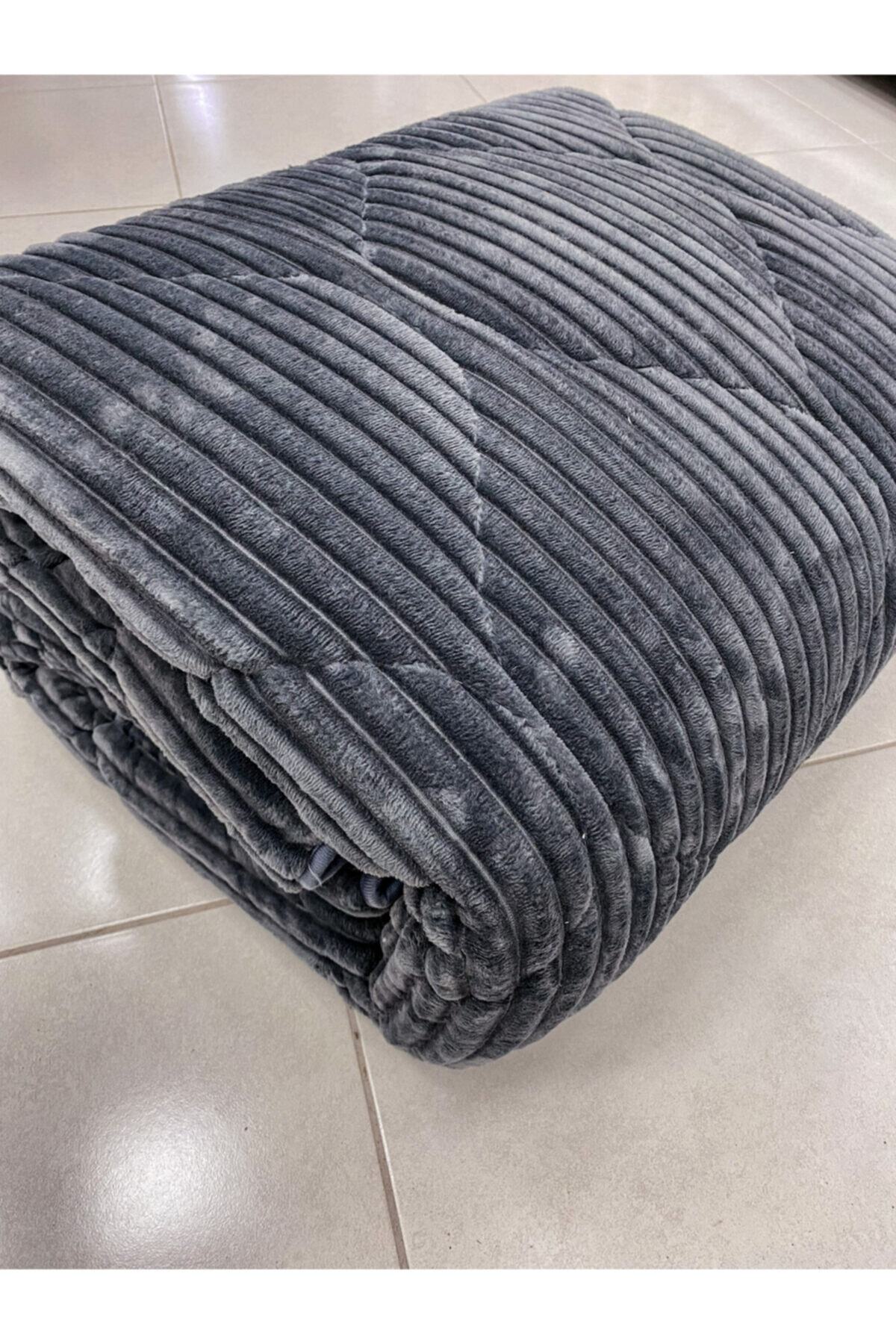 Merinos Fashion Micro Yorgan Füme Çift Kişilik