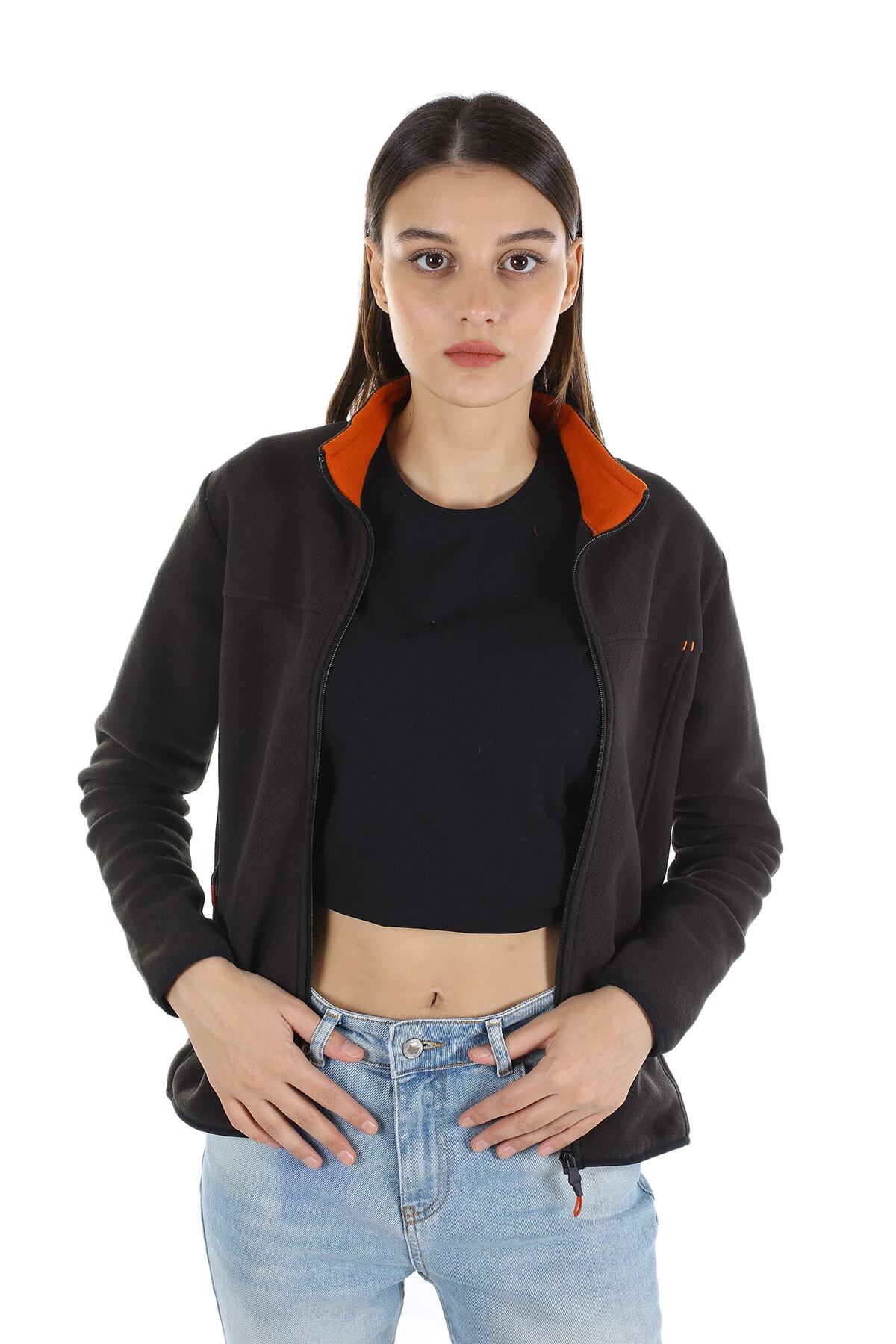 Diandor Kadın Antrasit Polar Hırka 7002  21w42007002