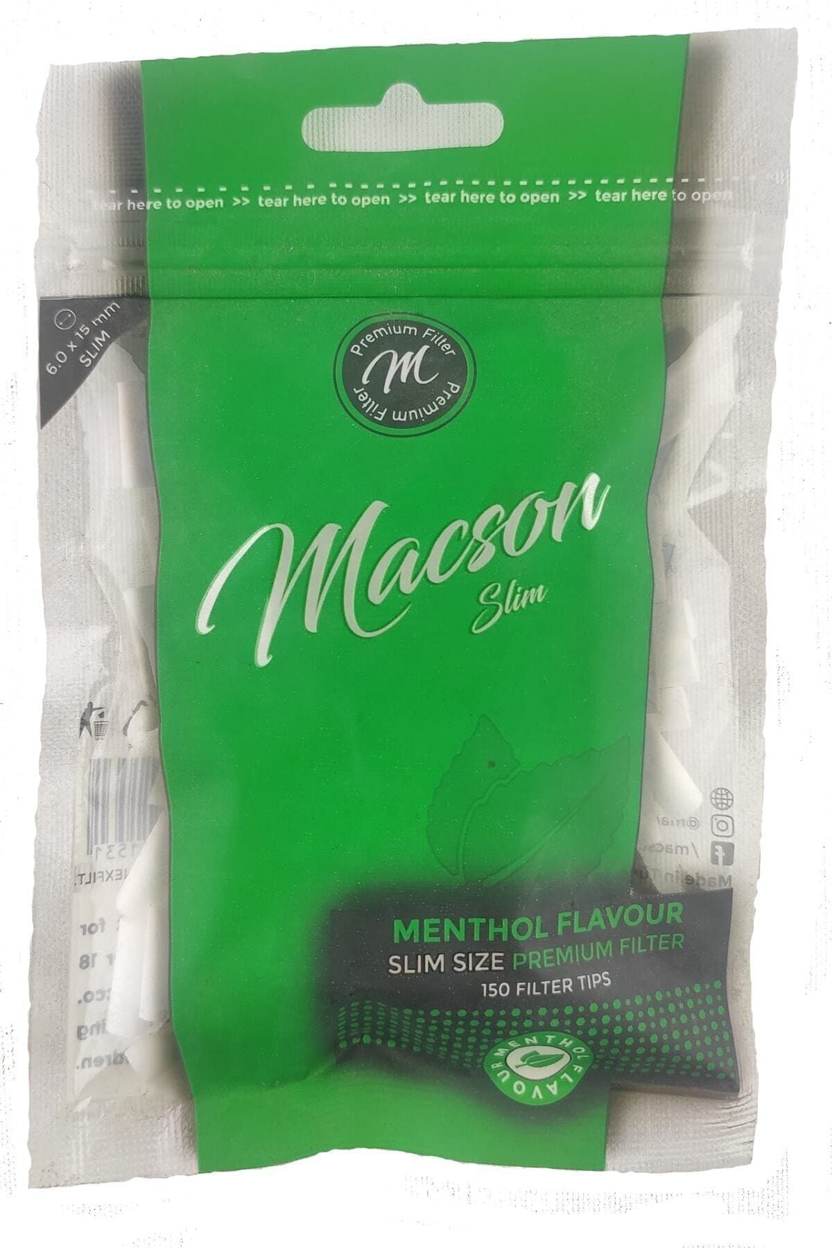 MASCON Mentollü Slim Premium Tutun Filtresi,sünger Ağızlık Zıvana 6mm*15mm 150 Adet