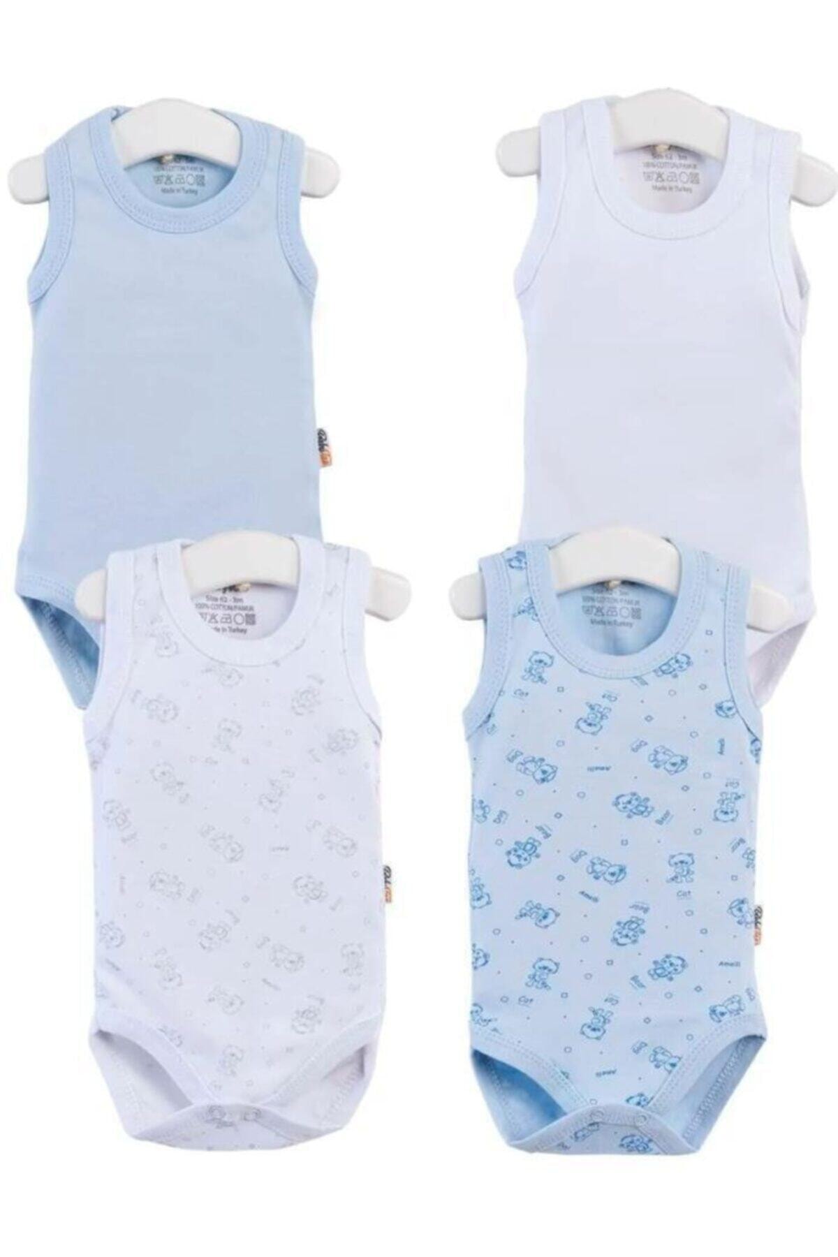 Babytoo Erkek Bebek Baskılı 4lü Zıbın Takım 0-36 Ay -401