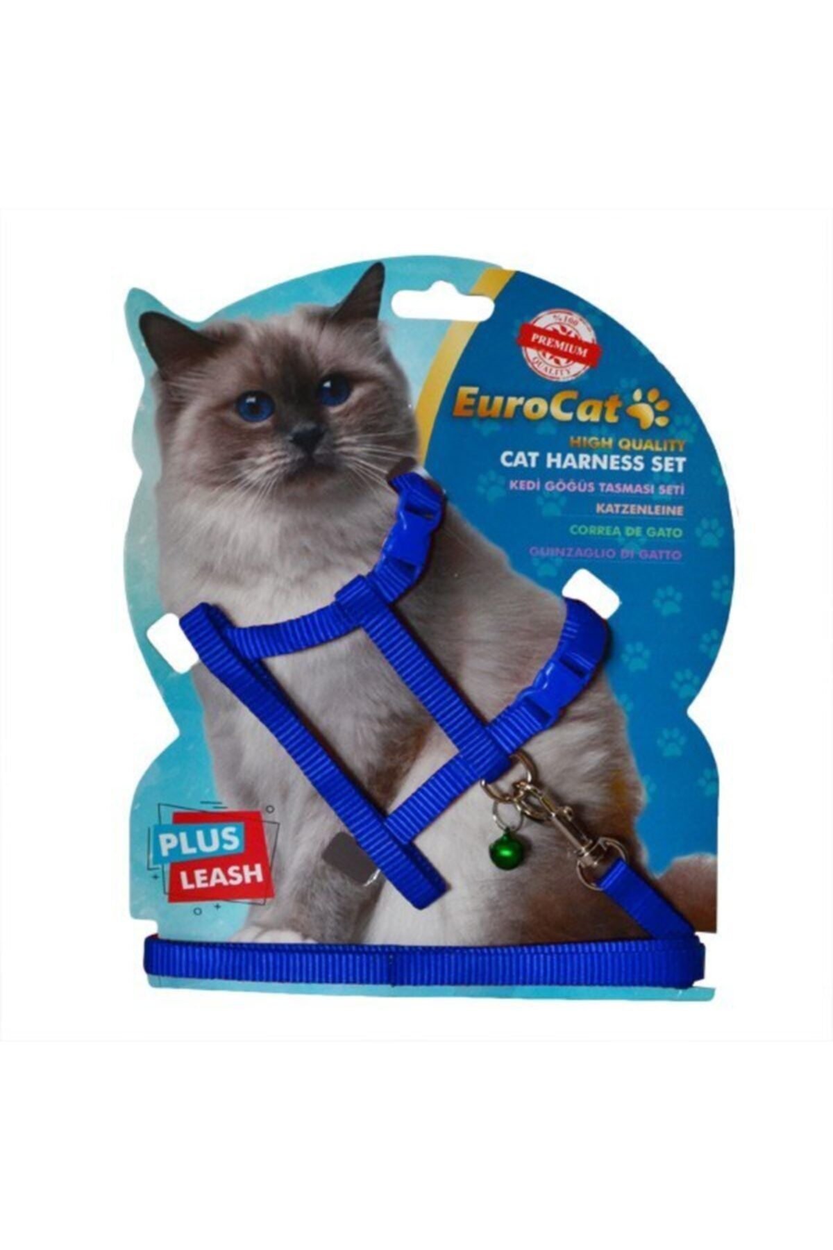 Eurocat Kedi Göğüs Tasması Düz Mavi