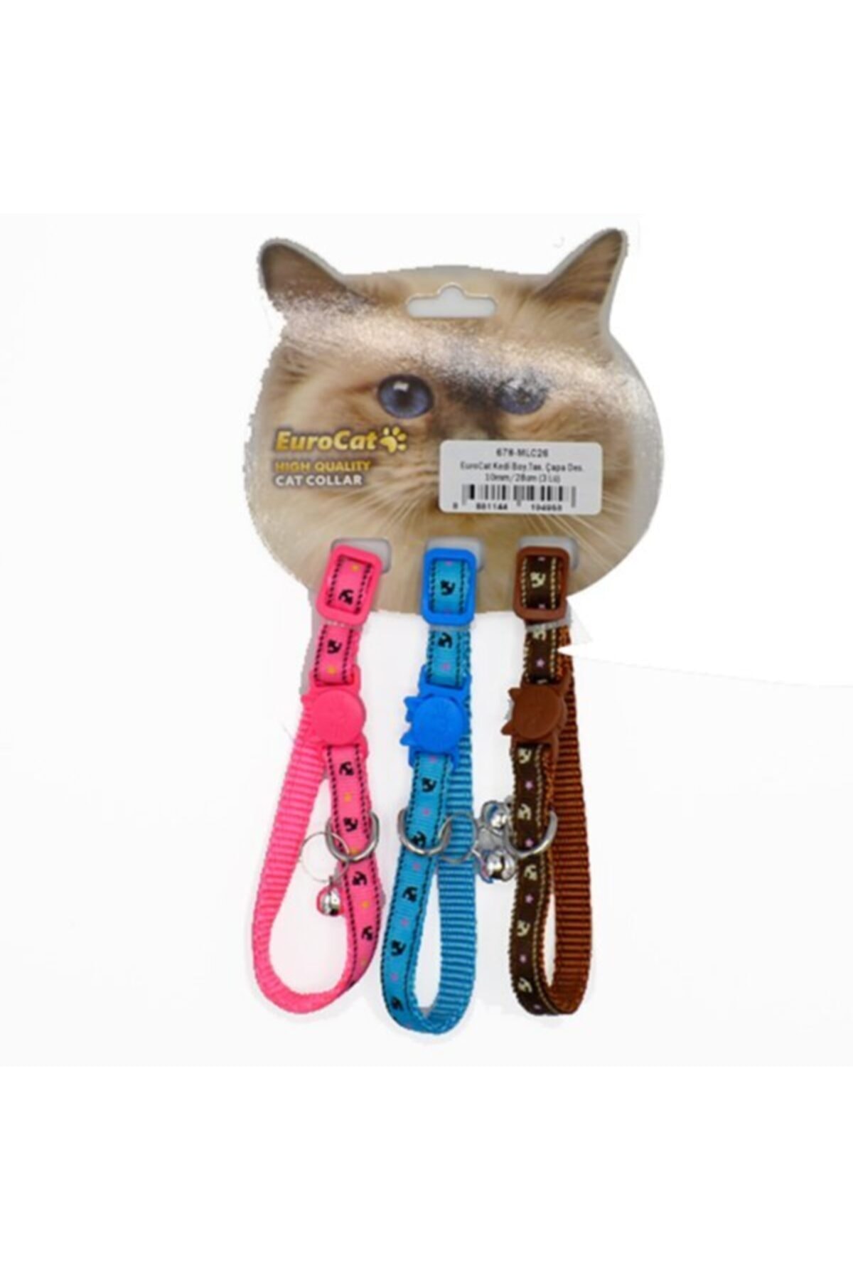 Eurocat Kedi Boyun Tasması Çapa Desenli 10mm/28 Cm (3 Adet)