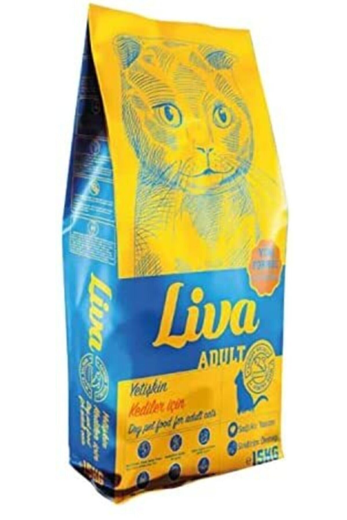 Liva Somon Etli Kedi Maması 1kg Şeffaf Poşet