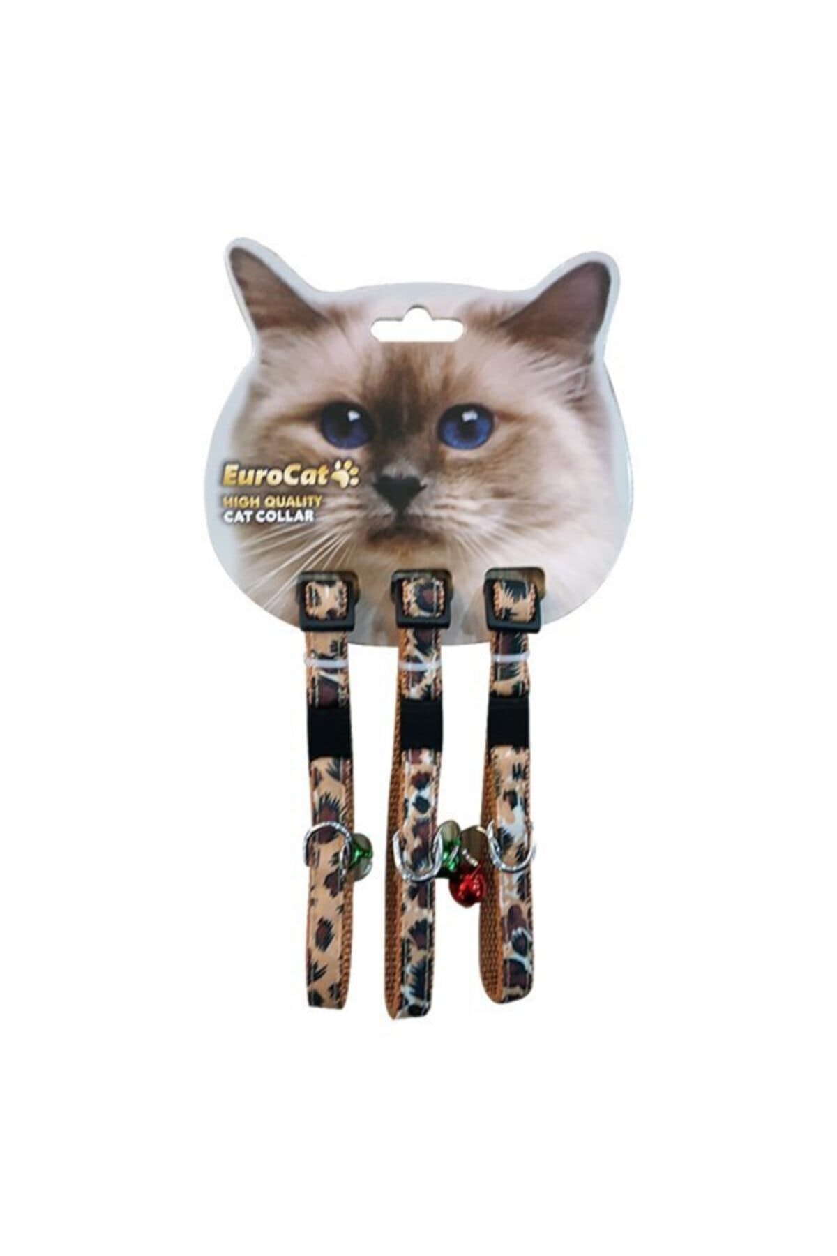 Eurocat Kedi Boyun Tasması Leopar Desenli 10 mm 28 cm 3 Adet