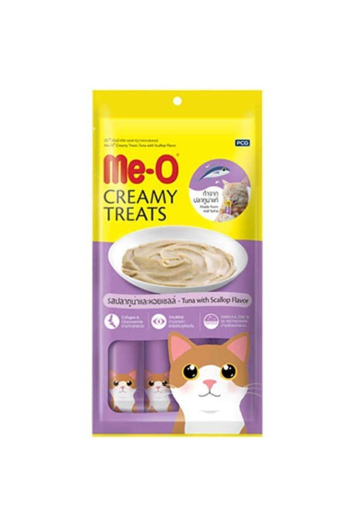 meo Meo Kremalı Ton Balık Ve Deniz Taraklı Kedi Sıvı Ödül Maması 4x15 Gr