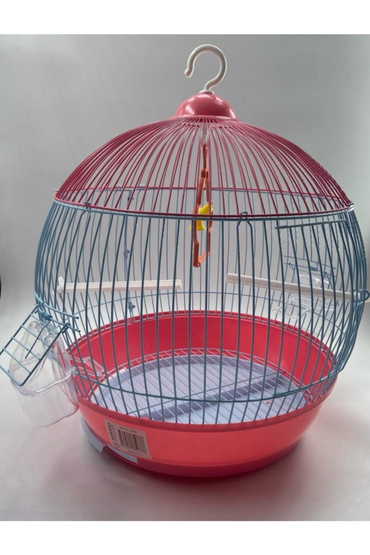 BirdLife A9002 Boyalı Silindir Kuş Kafesi Pembe 33,5x43,8cm
