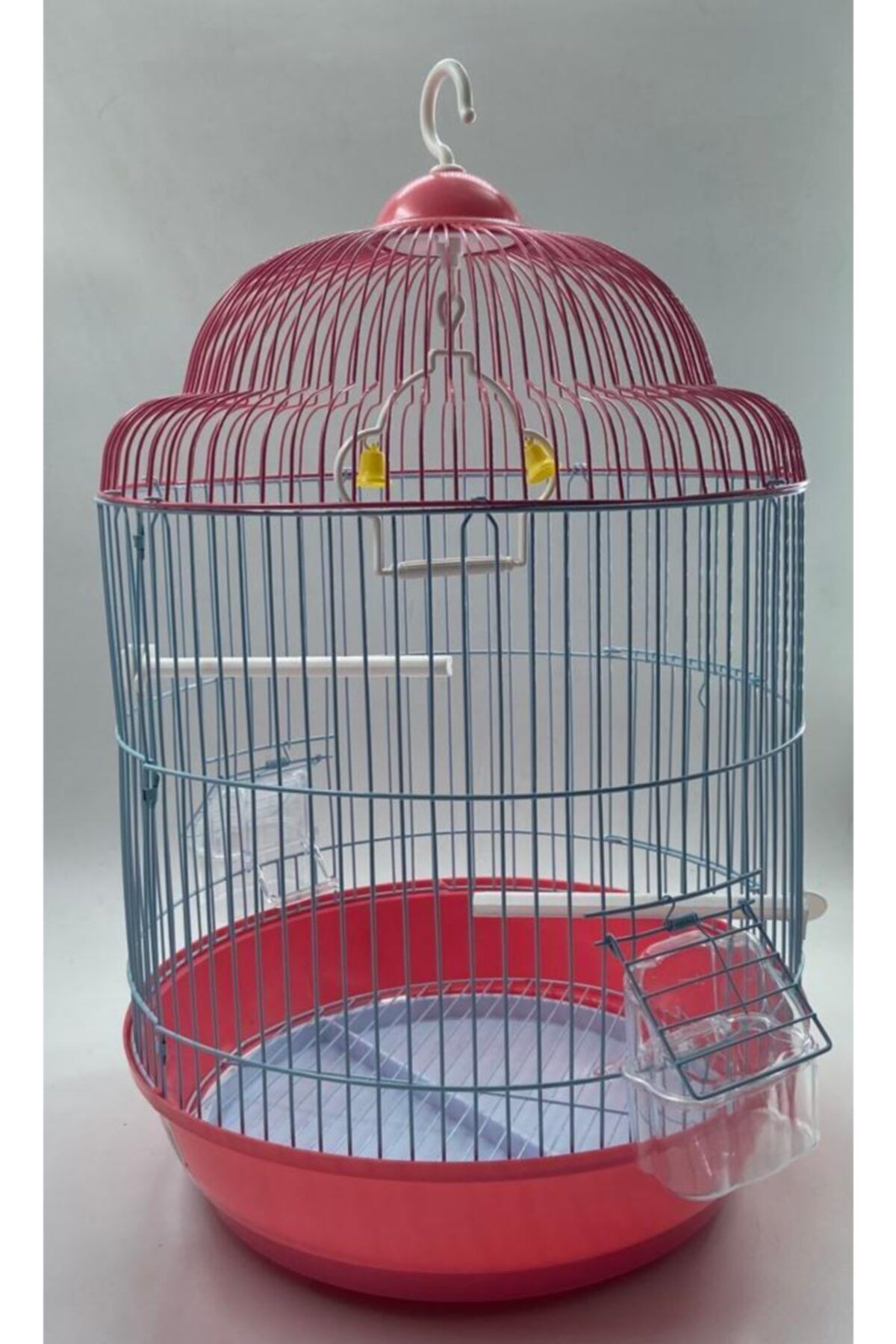 BirdLife A9003 Boyalı Silindir Kuş Kafesi Pembe 133,5x53cm