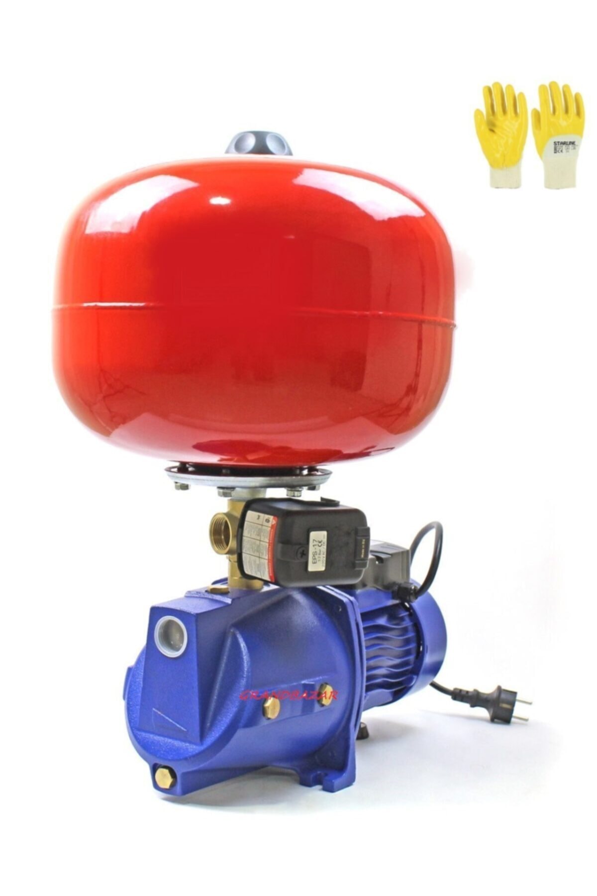 BÖHRER Bakır Sargılı Jet750 Hidrofor Set Otomatik Pompa 0,75 Kw 1 Hp 24 Litre Italyan Kafa Hidrofor Pompa