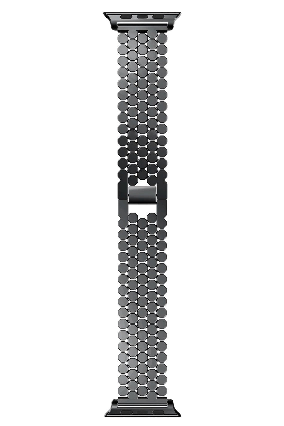 Fibaks Apple Watch 2 3 4 5 6 7 Se Nika 38 40 41mm A+ Kalite Kordon Kayış Bileklik Bal Peteği Çelik Loop