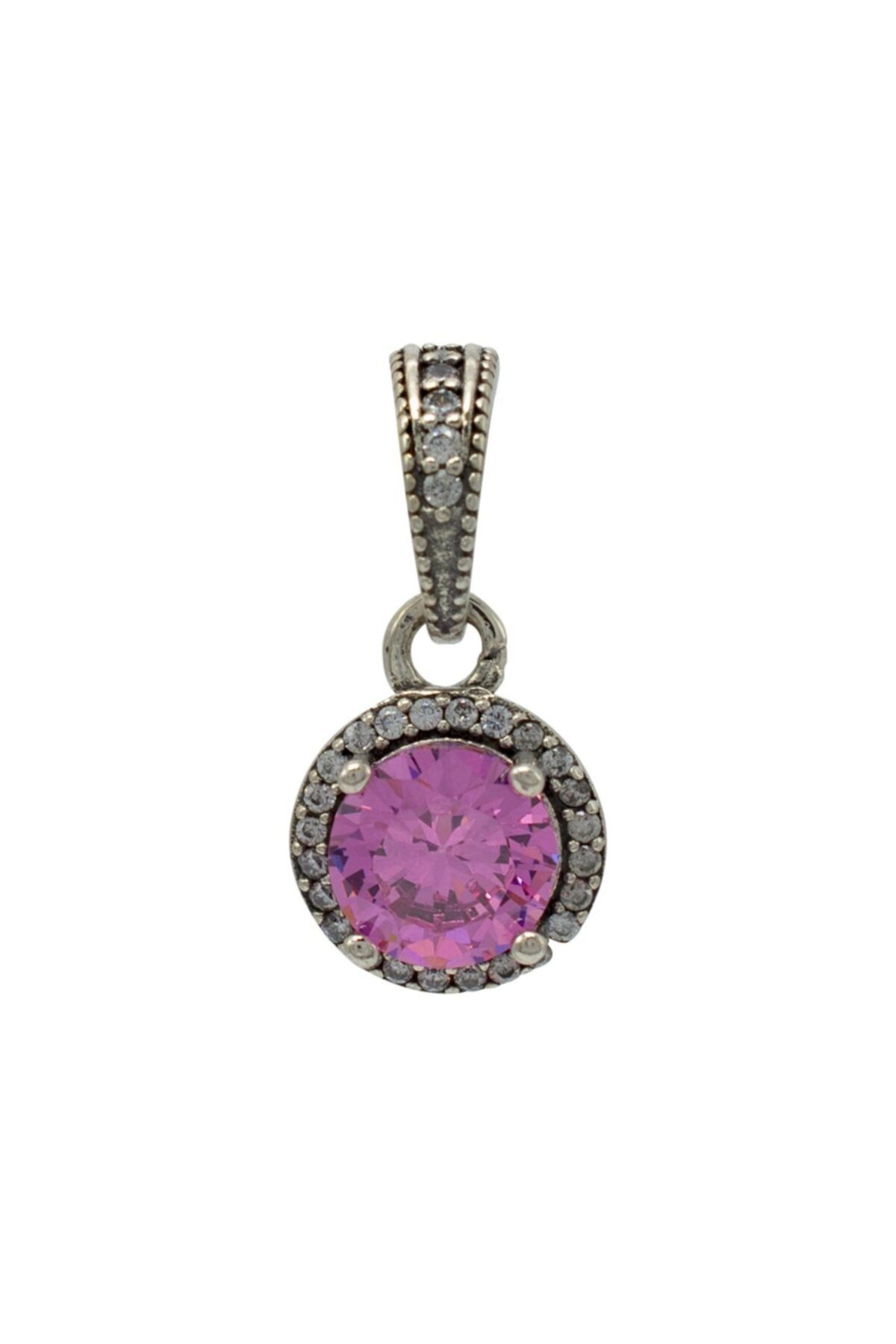 Nur Silver Pandora Sallantılı Pembe Charm