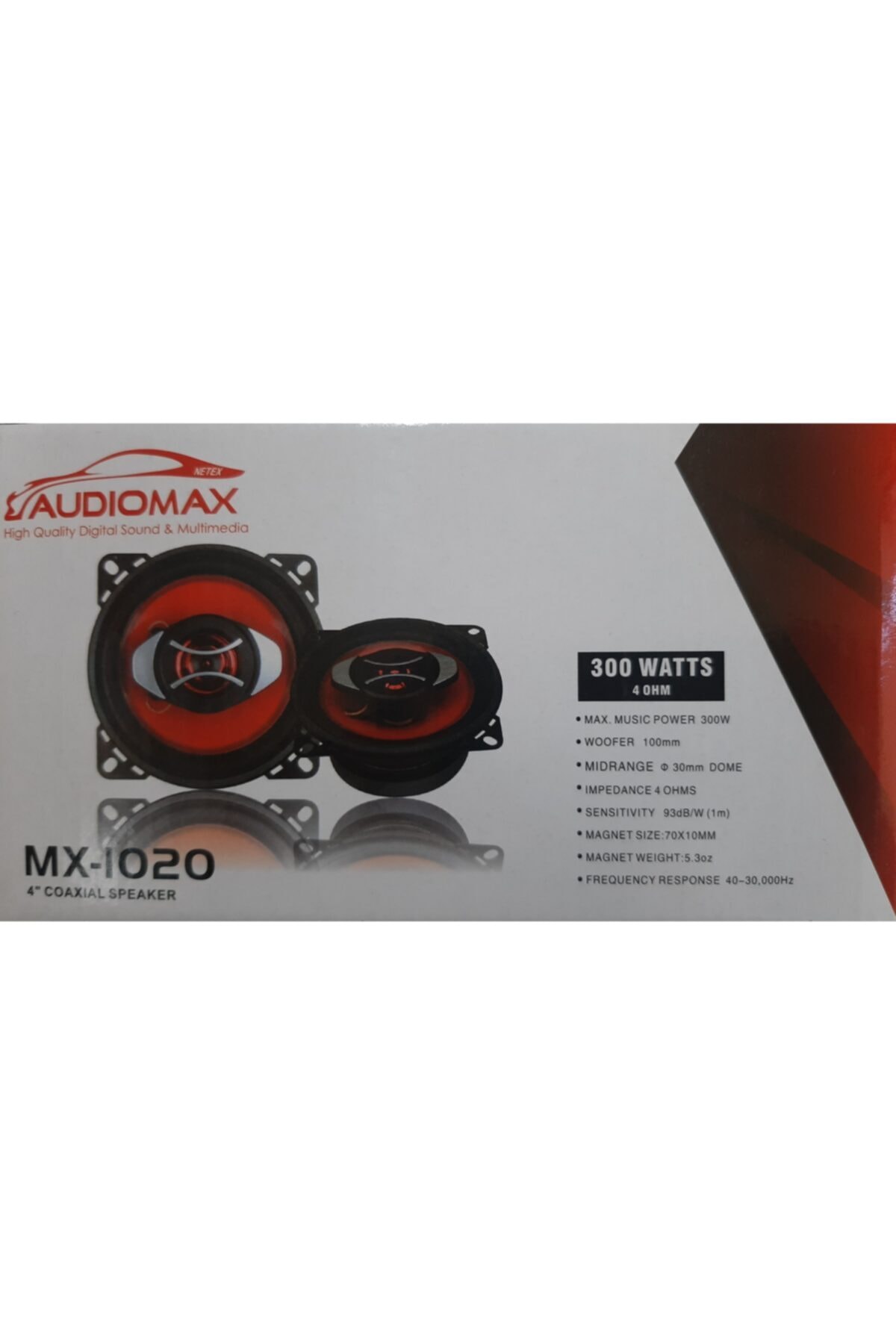AUDİOMAX Mx-1020 10 Cm 300 W Oto Kapı Kolonu Hoparör 2 Adet