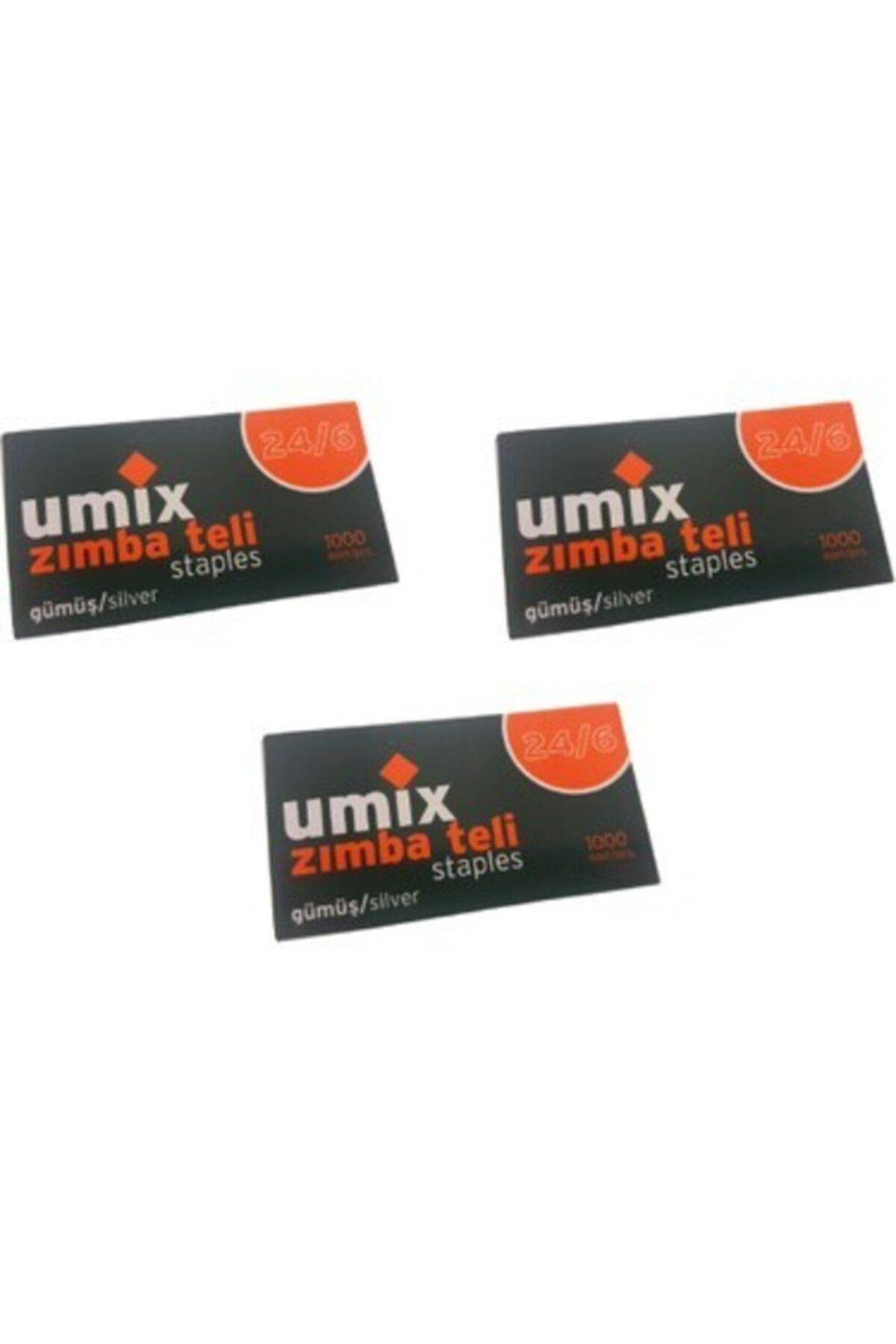 Umix 24/6 Zımba Teli Gümüş 3'lü
