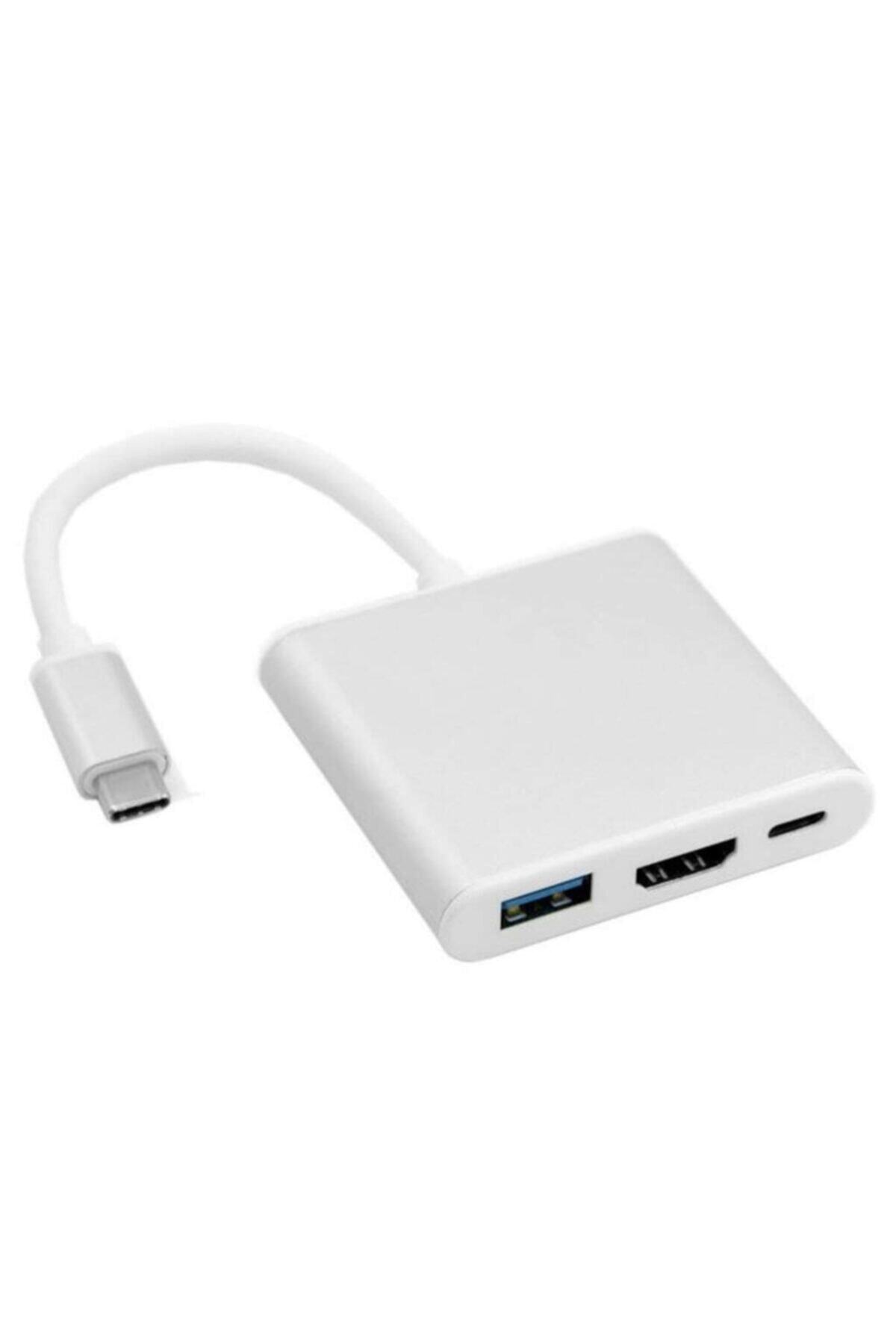 SudoCheap Type-c To Hdmı - Usb - Otg Çevirici Adaptör Görüntü Aktarım Kablo