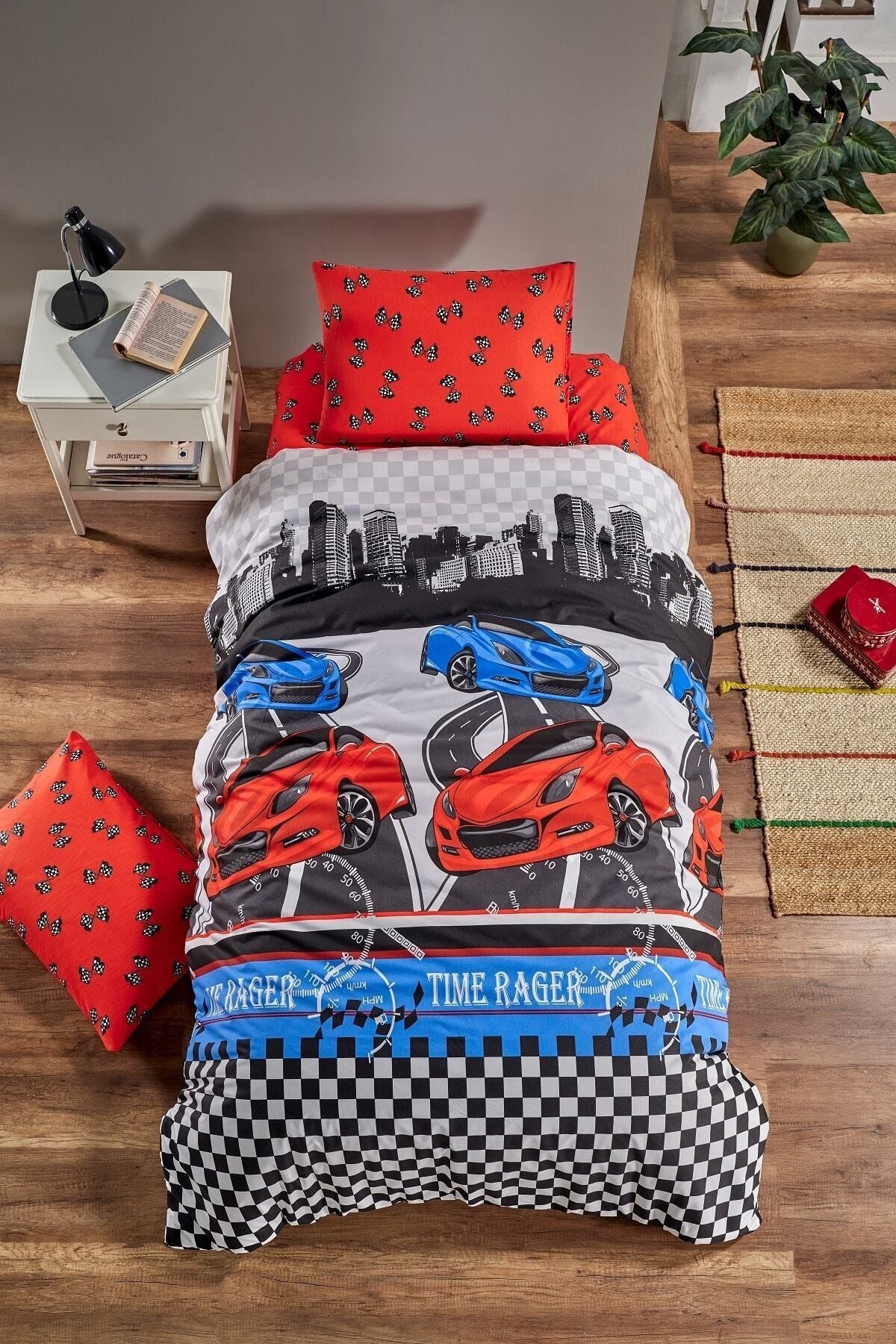 Melines Tek Kişilik Çocuk Nevresim Takımı Arabalı Sport Car