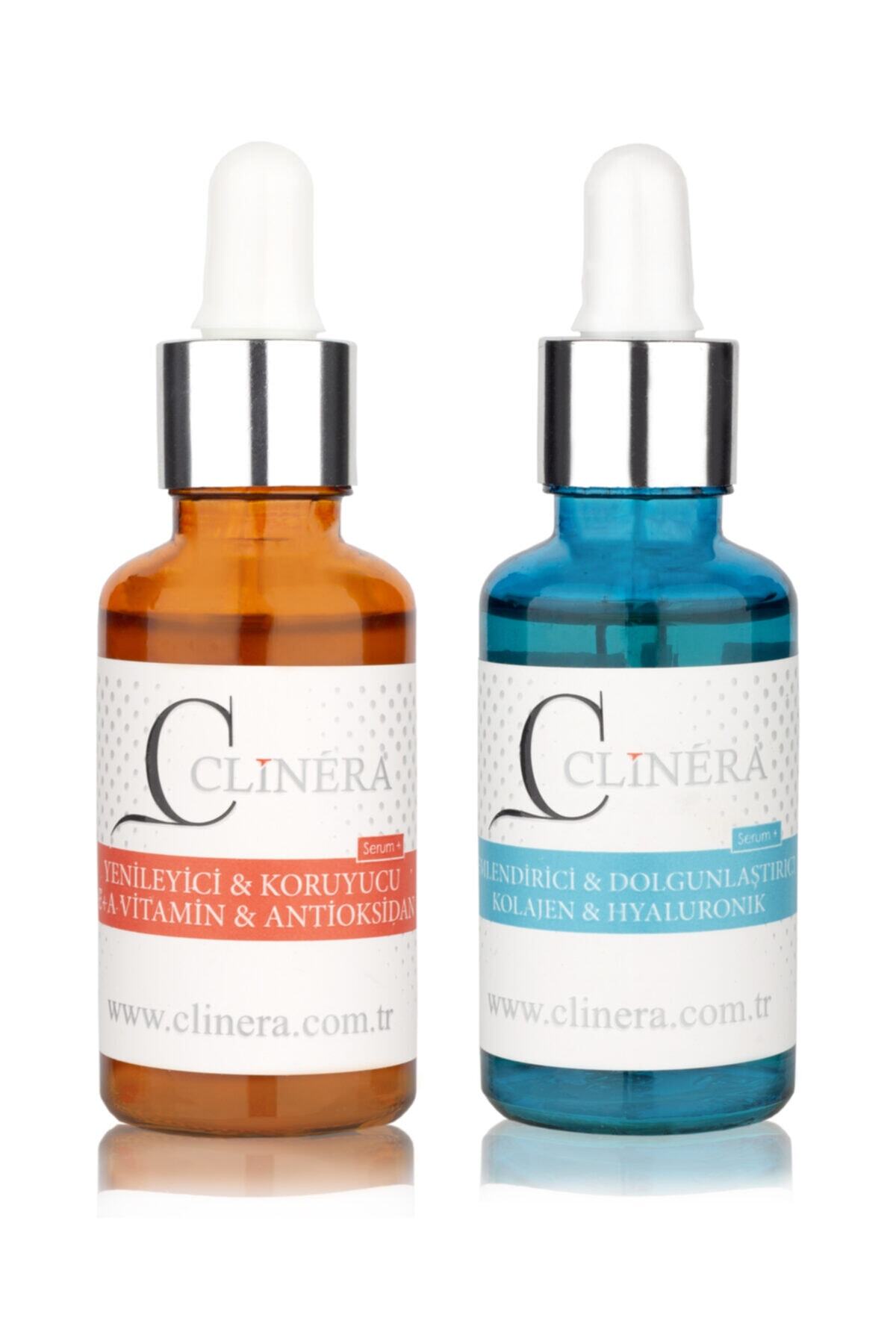 CLİNERA ® Vitamin%10 C+a+e & Antioksidan & Kolajen & Hyalüronik Asit Cilt Serumu 2'li Avantaj'lı Set