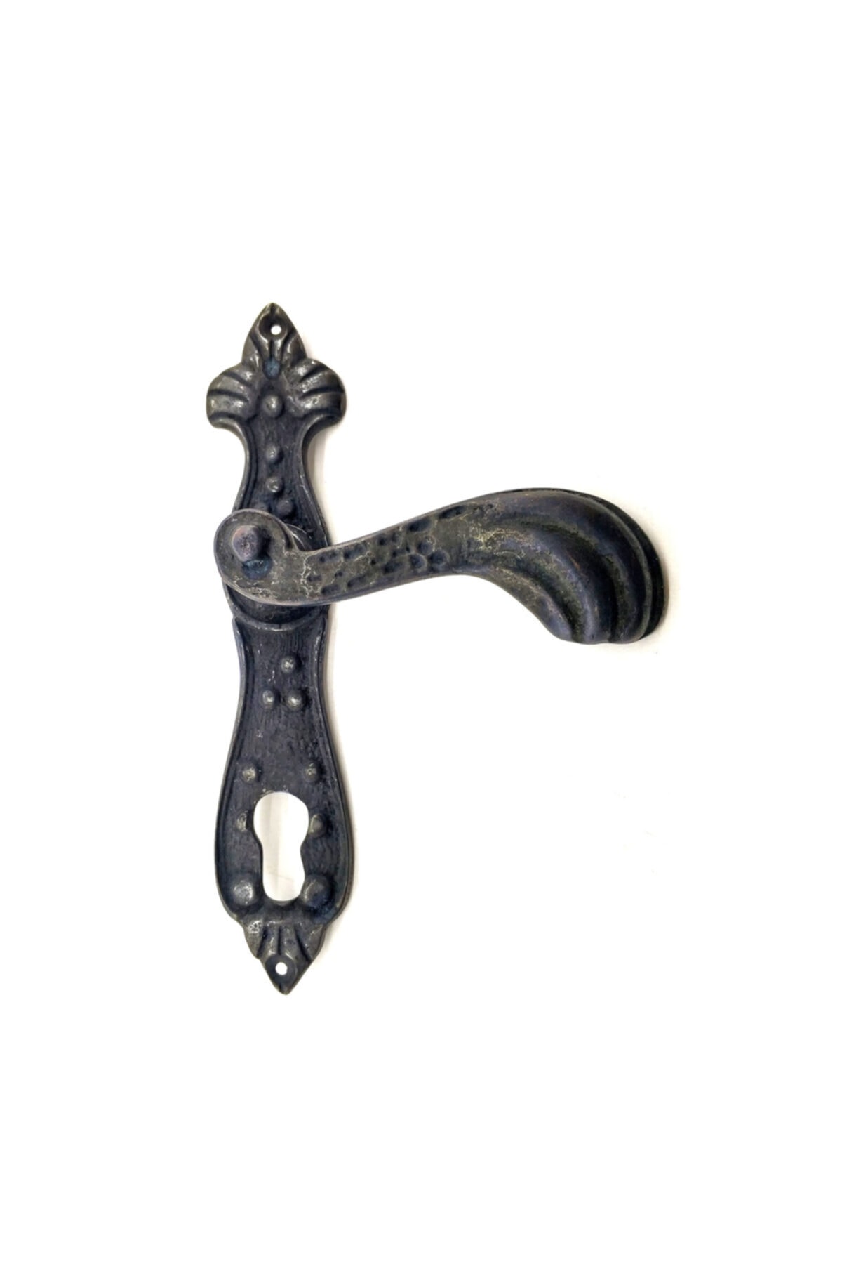 Muhtelif Antika Tarz Dekoratif Pirinç Mevlana Yale Kapı Kolu - 228x48 Mm, Oksit