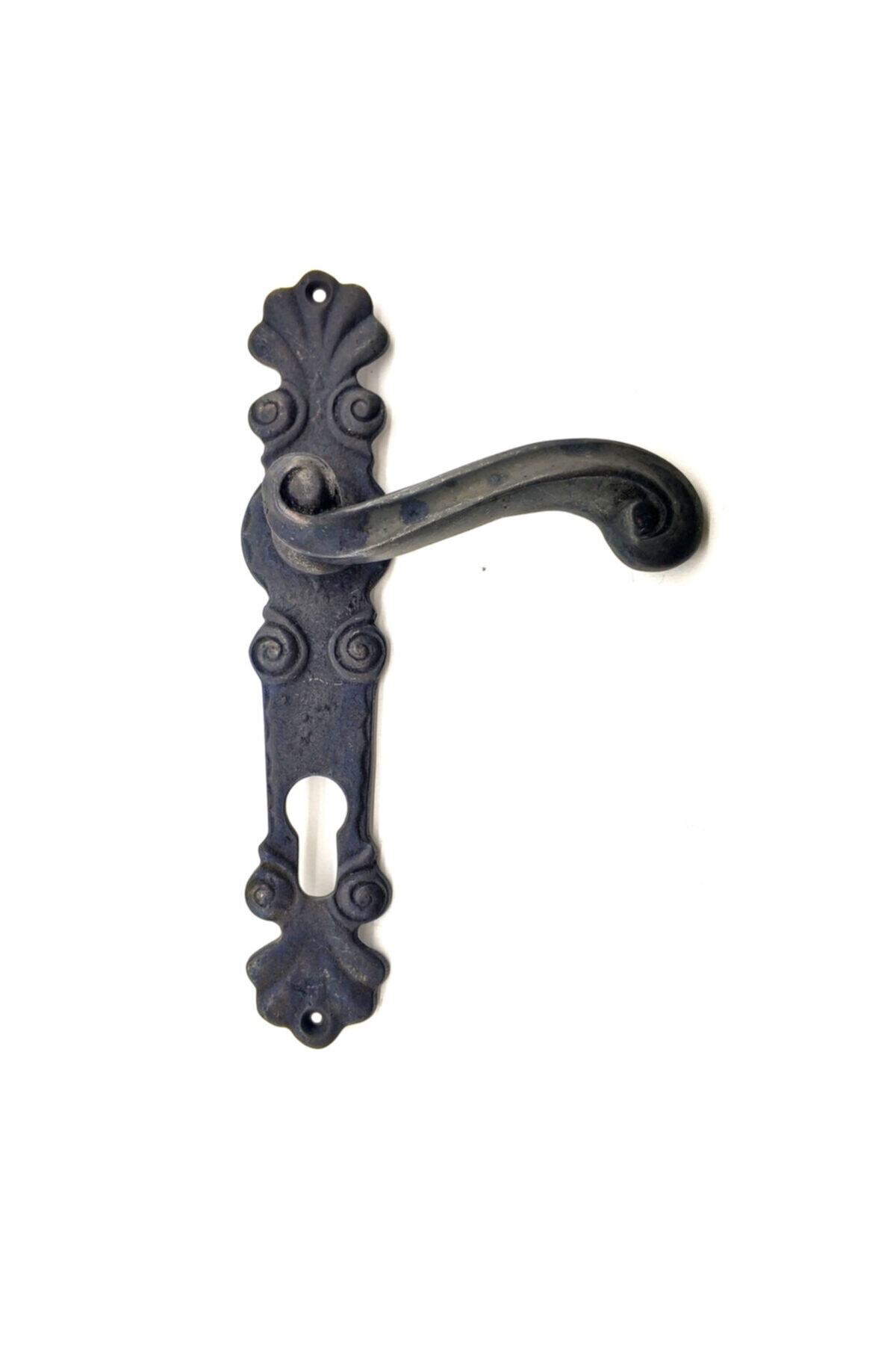 Muhtelif Antika Tarz Dekoratif Pirinç Okyanus Yale Kapı Kolu - 230x46 Mm, Oksit