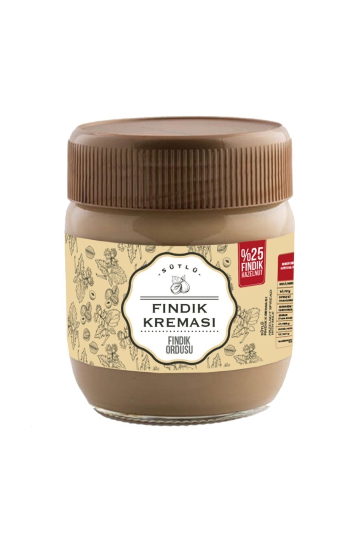FINDIKORDUSU Sütlü Fındık Kreması Cam Kavanoz 400gr