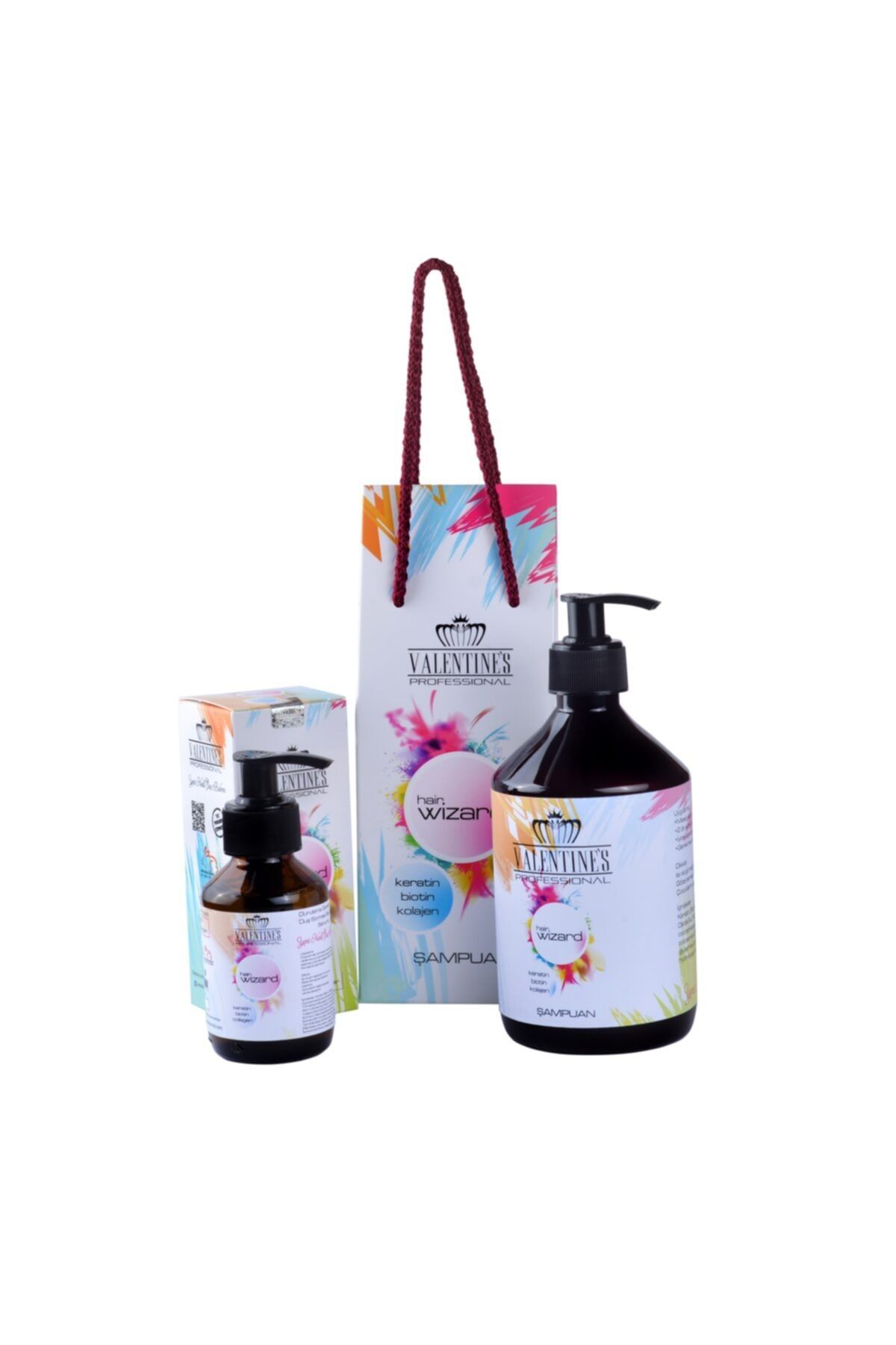 VALENTINES PROFESSIONAL Keratin Biotin Kolajen Haır Wızard 2li Set Yeni Nesil Saç Bakım Şampuanı Ve Serumu