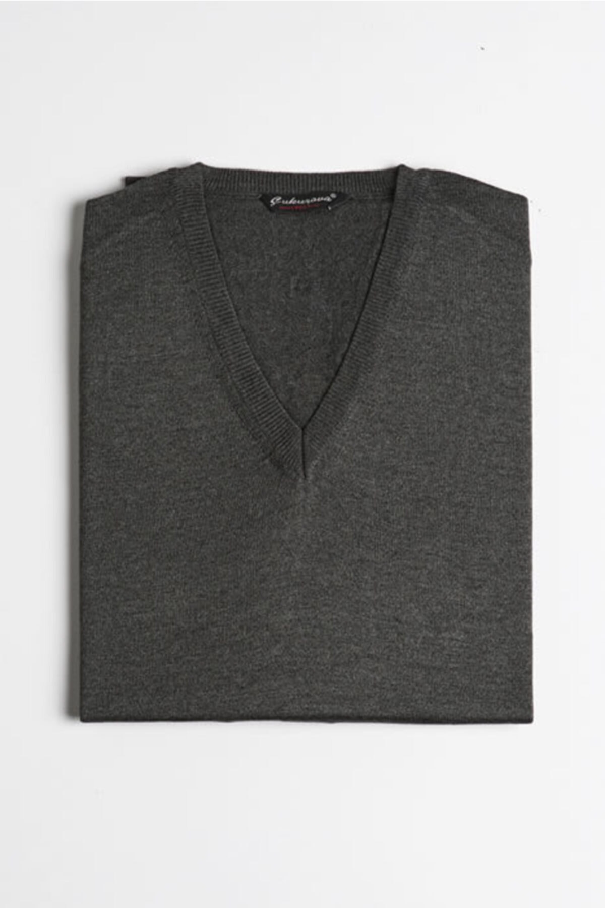 Çukurova Yünlü Kolsuz Triko Süveter - Orta Gri