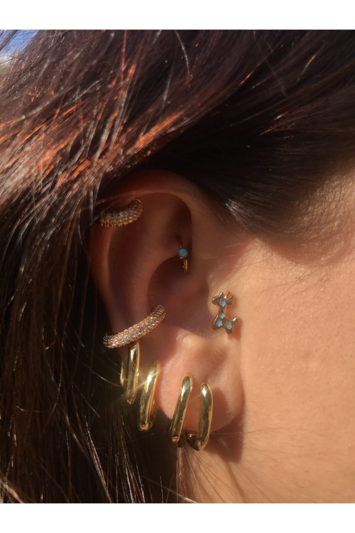 womelf Zürafa Tragus Piercing Çelik