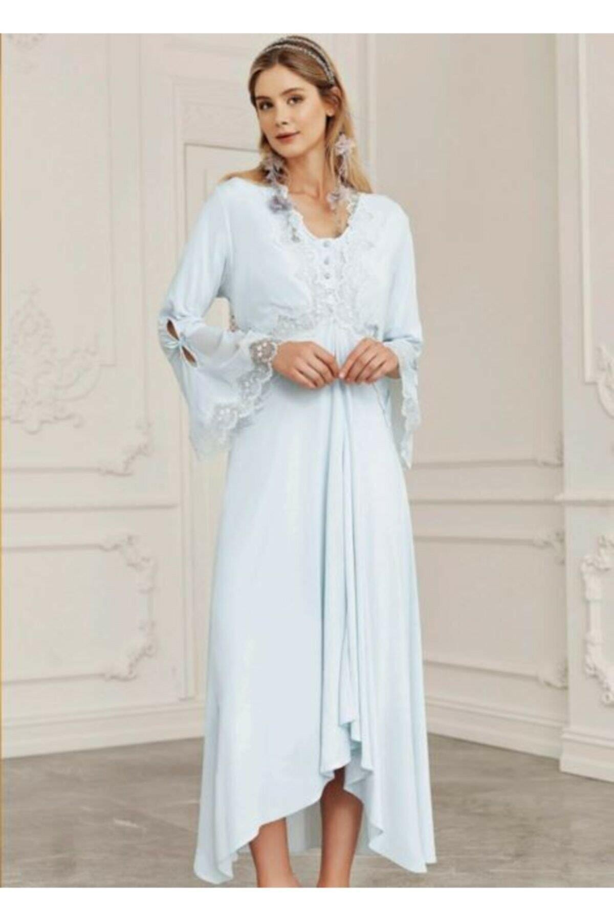 PERİN 5001 4'lü Gecelik Sabahlık Pijama Takım