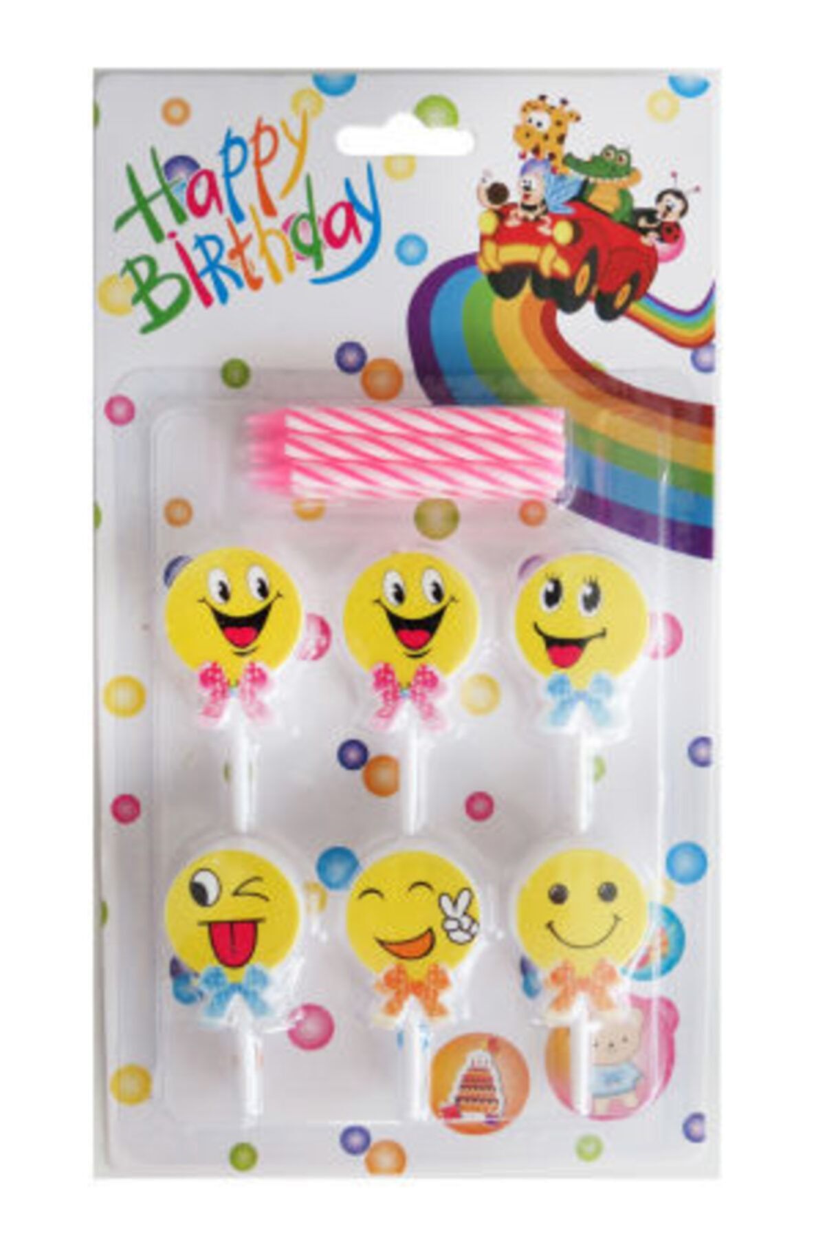 NEWOTO Mum Gülen Yüzler Baskılı Set Pk:6 Kl:360
