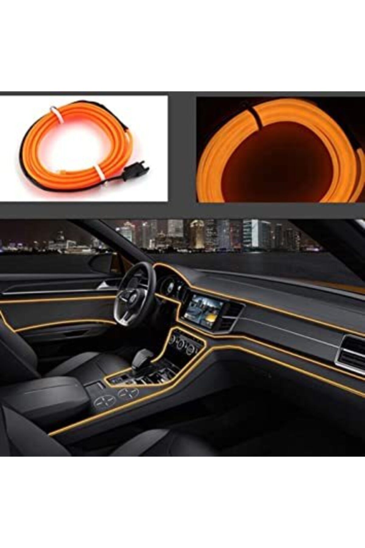 dekohop arac ici neon ledi ip led 5 metre turuncu fiyati yorumlari trendyol
