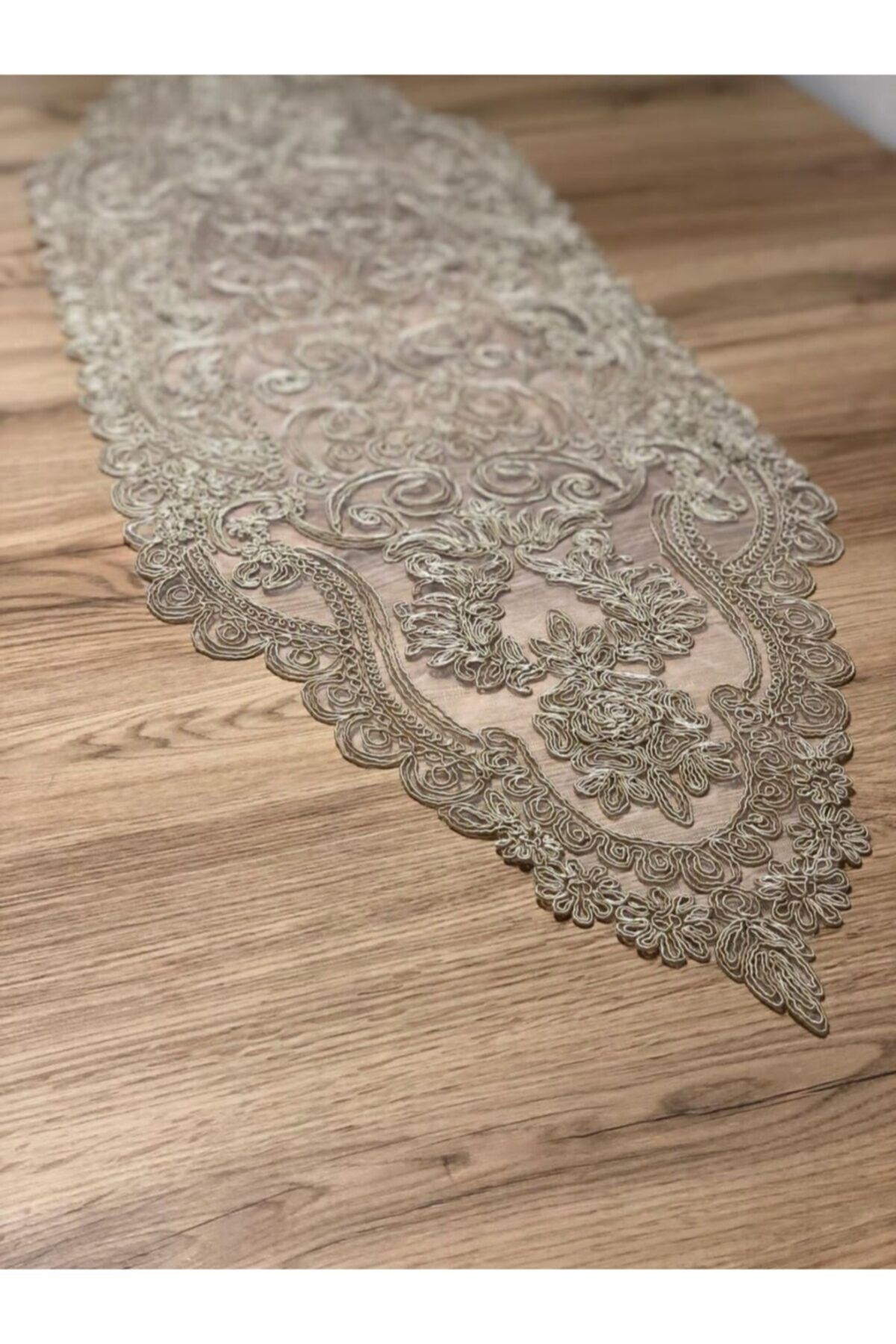 SosyeteDükkanı Özel Işlemeli Runner Bej (100x35cm)