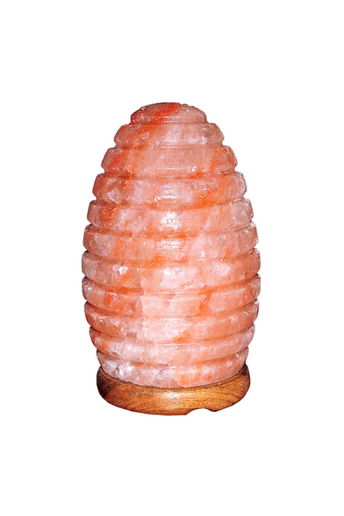 LokmanAVM Arı Kovanı Şekilli Doğal Himalaya Kaya Tuzu Lambası Kablolu Ampullü Pembe 2-3 Kg