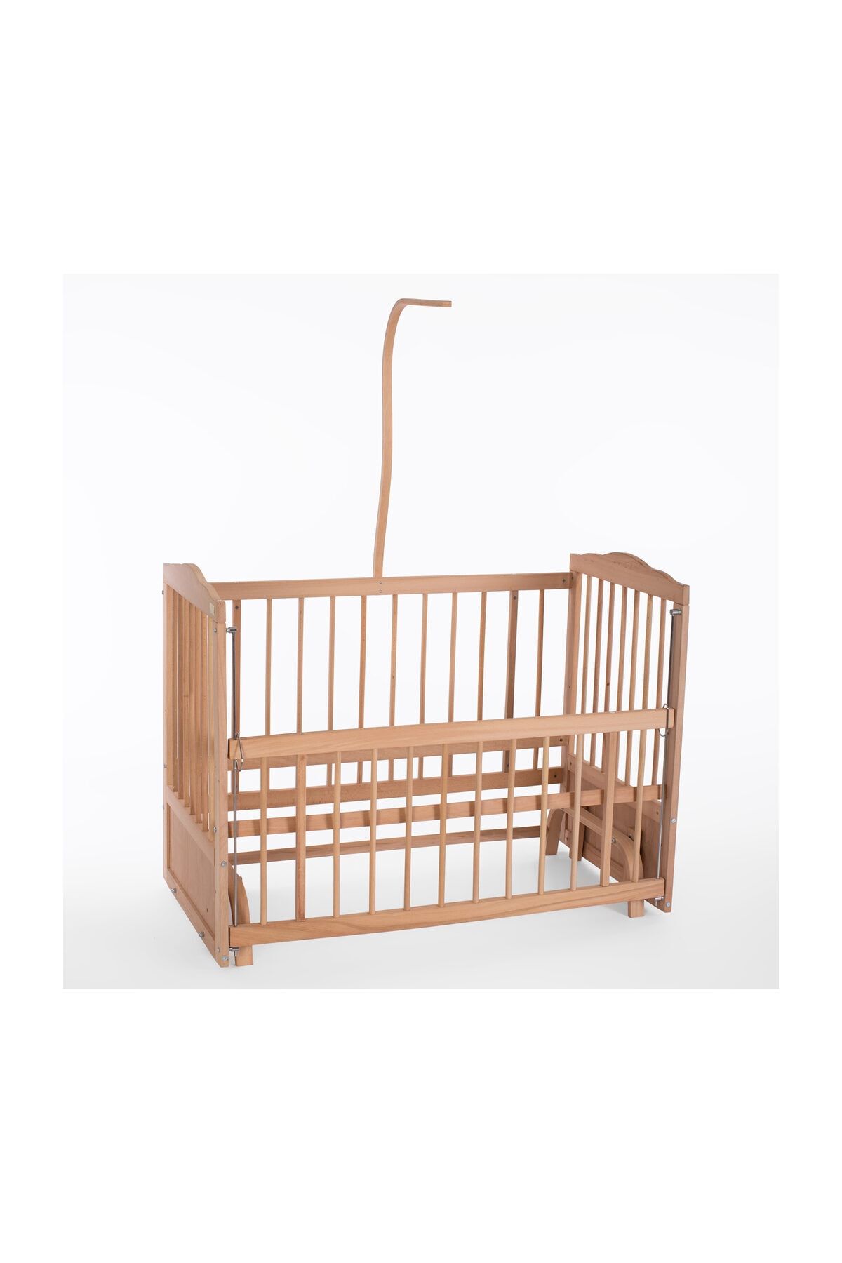 Heyner Ahşap Anne Yanı Beşik Sallanır Beşik Organik 60x120 - Uyku Setsiz ve Yataksız Boş Beşik + Tekerlek
