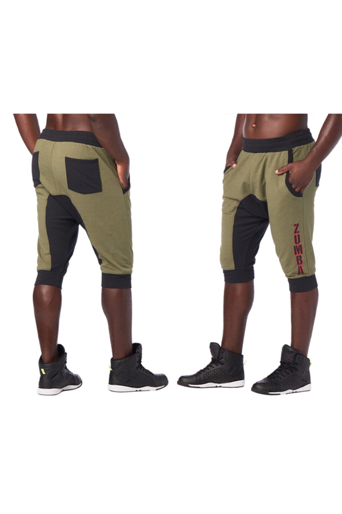 ZUMBA Erkek Haki Revolution Capri Spor Pantolon