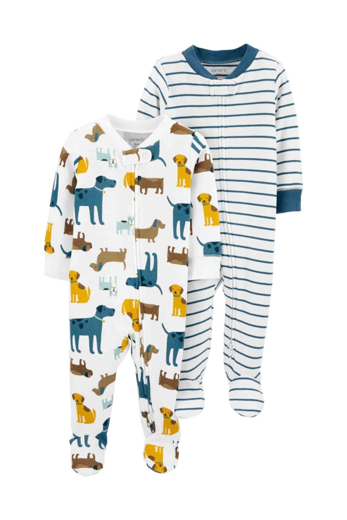Carter's Erkek Bebek Köpek Desenli Ve Çizgili 2'li Tulum