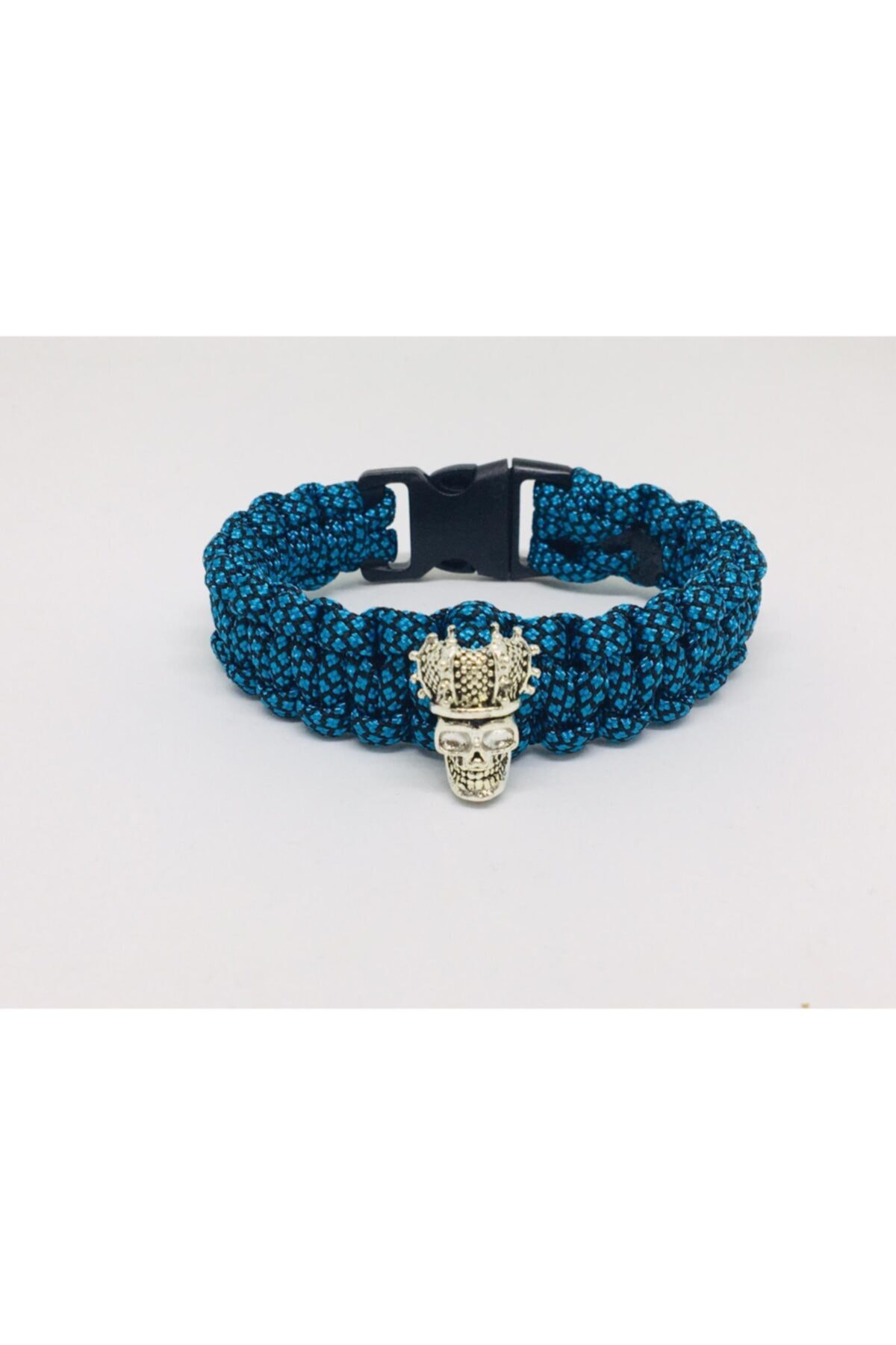 Asperas Grup Mavi Iki Renkli Kurukafalı Paracord Survival Bileklik