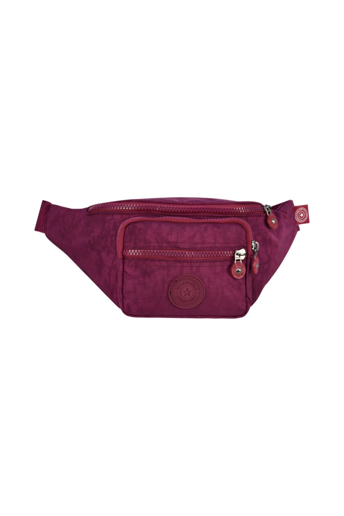 BARBERRI Unisex Bordo Dört Bölmeli Krinkel Kumaş Göğüs Ve Bel Çantası Cod: 4002