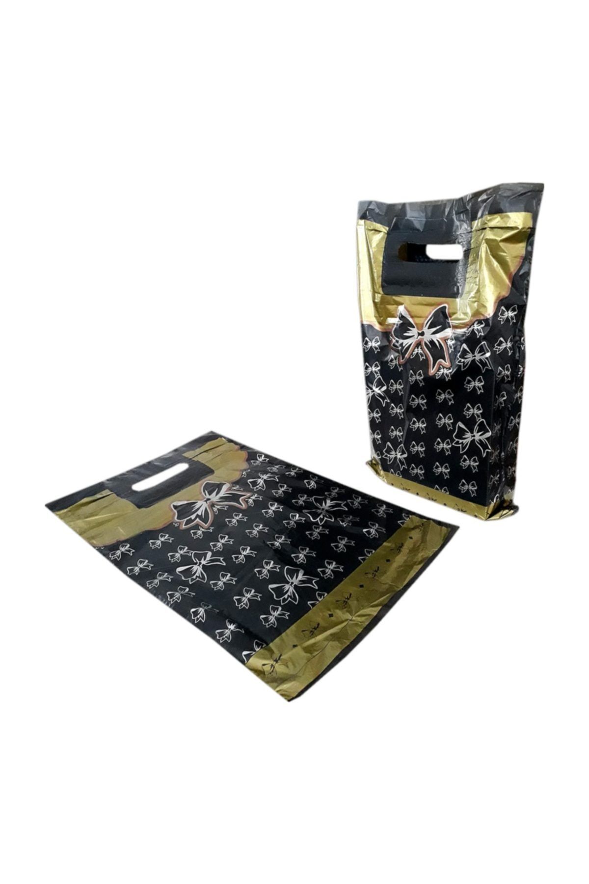 HOŞGÖR PLASTİK Takviyeli Poşet Fiyonklu Siyah 33x45 (Koli:1000 Adet)
