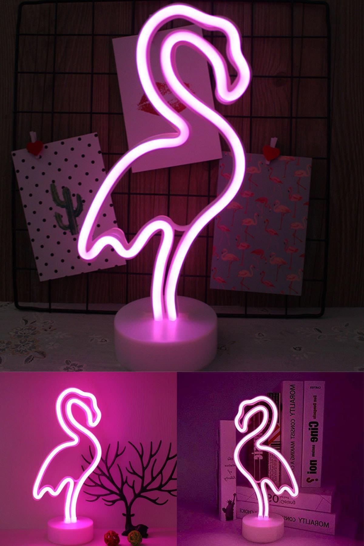 technosmart pembe flamingo model neon led isikli masa lambasi dekoratif aydinlatma gece lambasi fiyati yorumlari trendyol