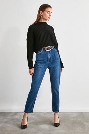 TRENDYOLMİLLA Lacivert Y&uuml;ksek Bel Mom Jeans TWOAW21JE0586