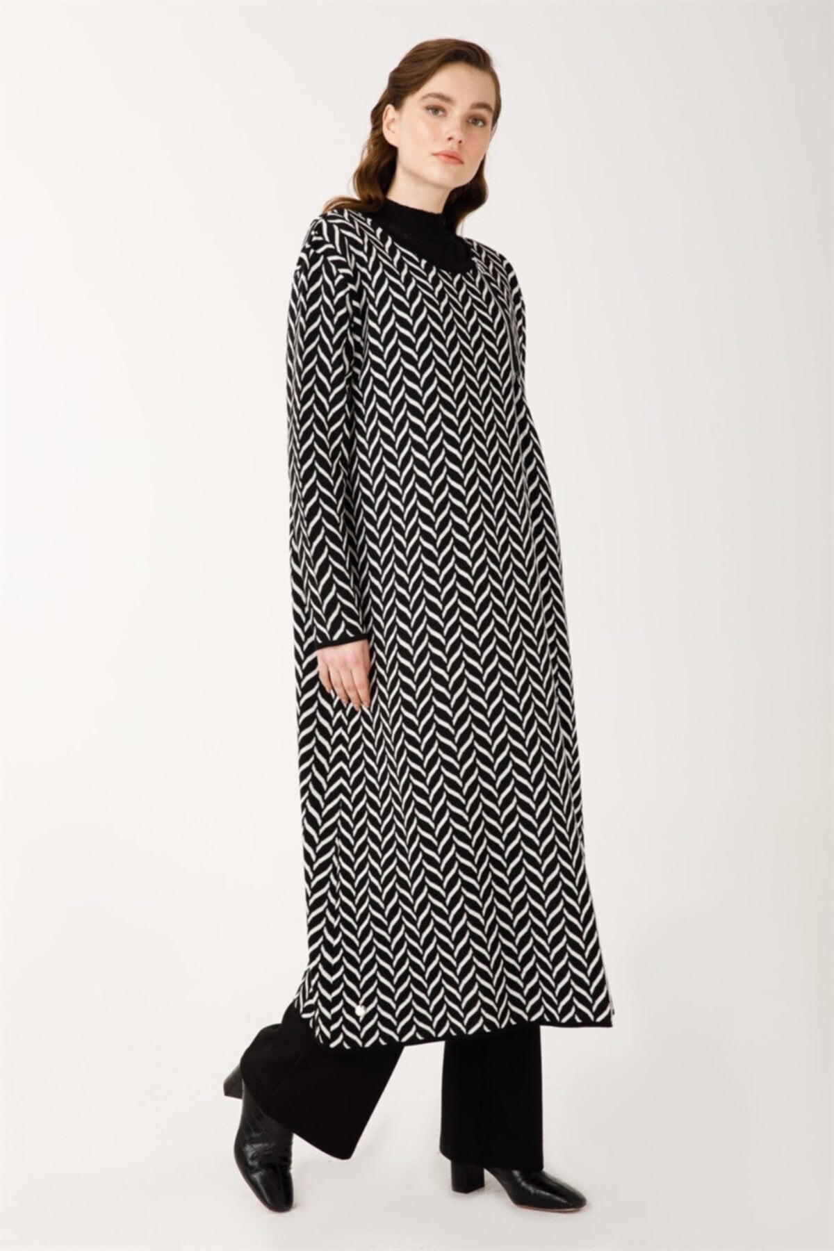 Ghisa Fermuarlı Triko Hırka Siyah