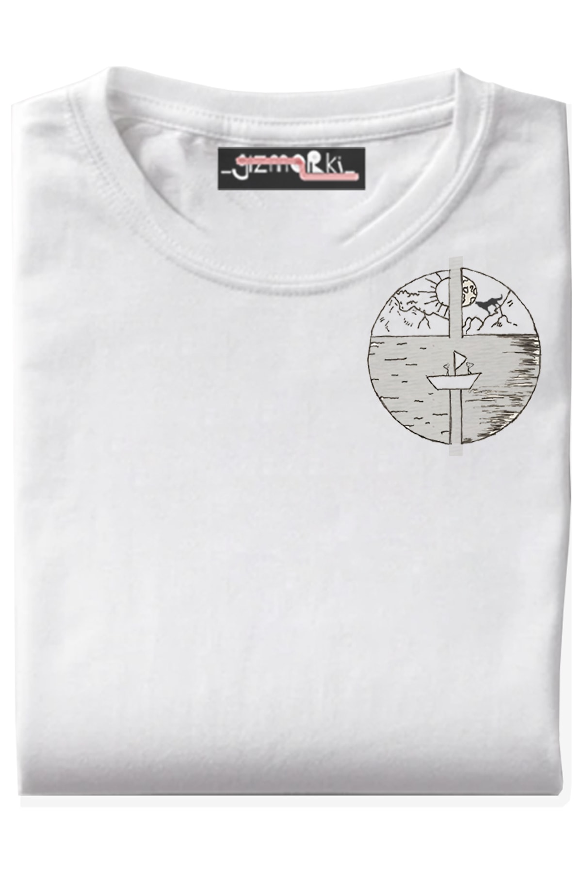 Gizmorki Özel Tasarım, Bisiklet Yaka, Pamuklu, Kısa Kollu,beyaz T-shirt:''sen Işini Kış Tut Yaz Çıkarsa...''