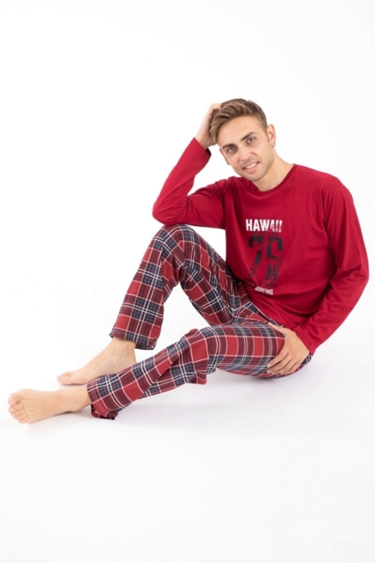 Sersu Erkek Baskılı Pijama Takımı Uzun Kollu