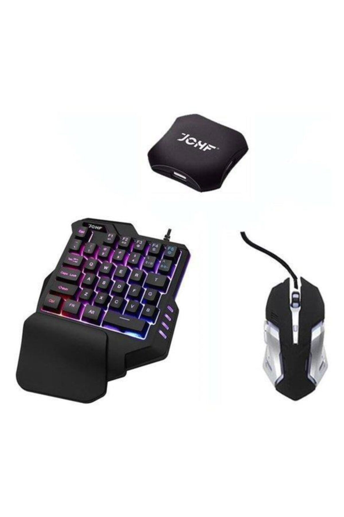 Girex Teknoloji Jchf-68s Güncellenmiş Sürüm 4in1 Pubg Oyun Konsol Seti Klavye Mouse Bağlayıcı 4lü Set