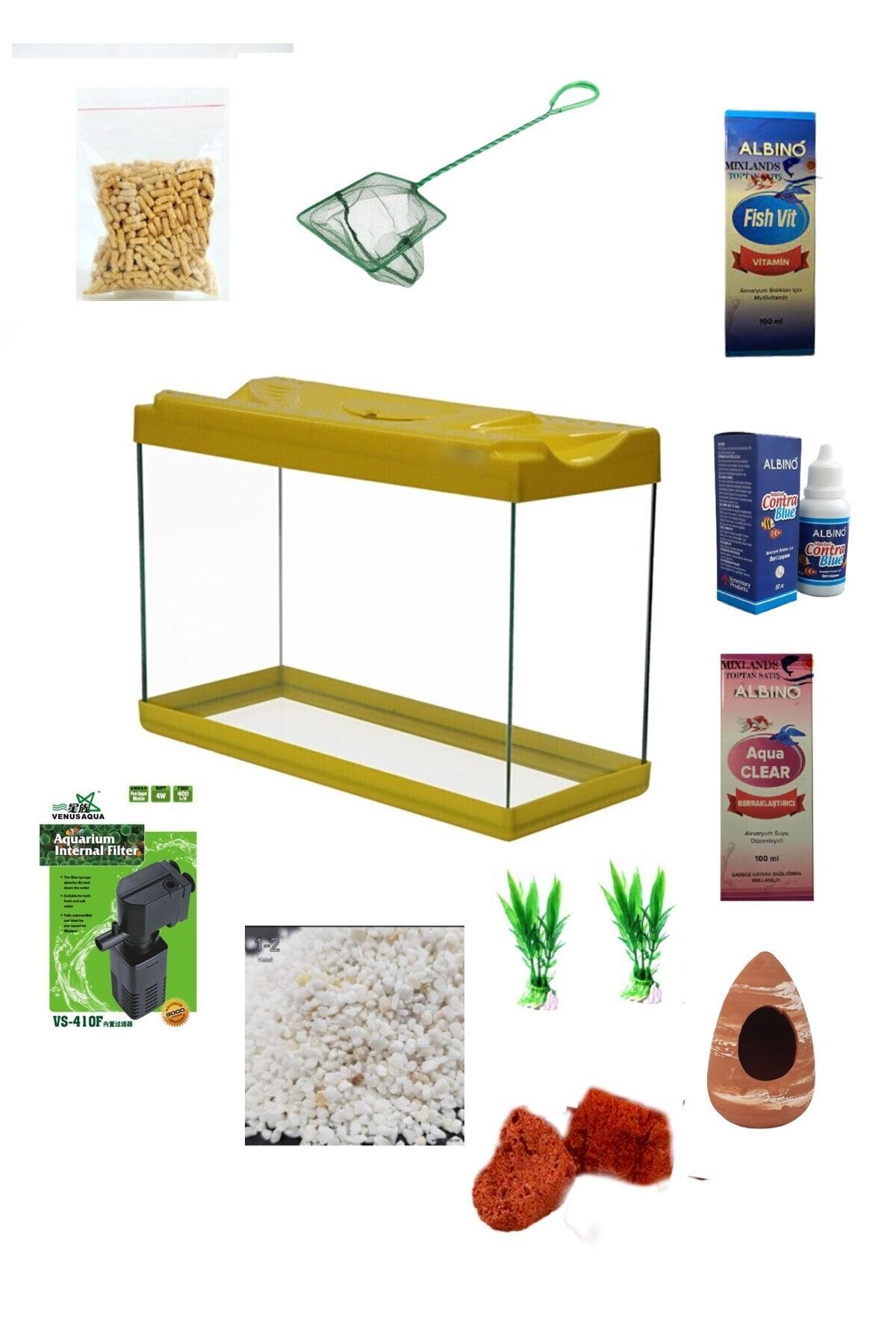 alişpet Full Hazır Akvaryum Seti 11parça 50cm (50X32,5X20)