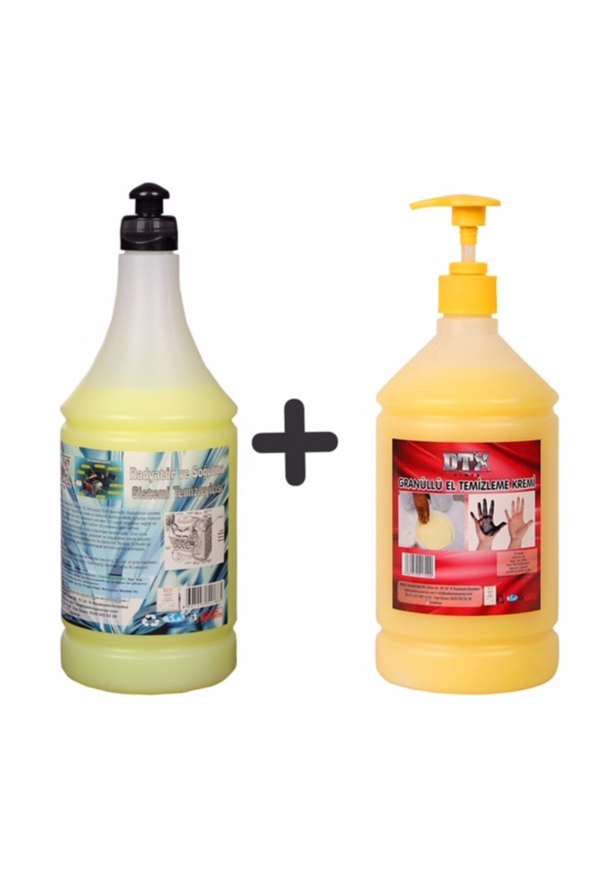 Dtx Kimya Oto Kalorifer Ve Petek Temizleme Ilacı (solventli) 1 Litre + Granüllü El Temizleme Kremi 1 Lt