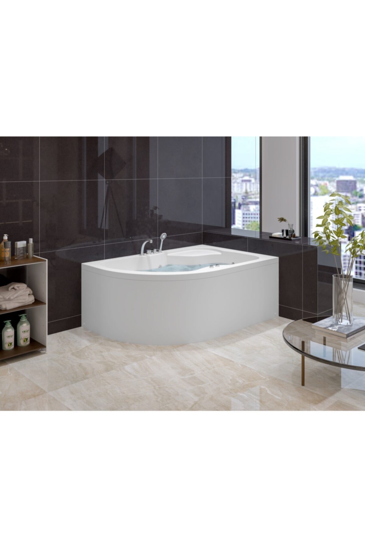 Stina Alpos 150x100 Asimetrik Oval Oturmalı Küvet