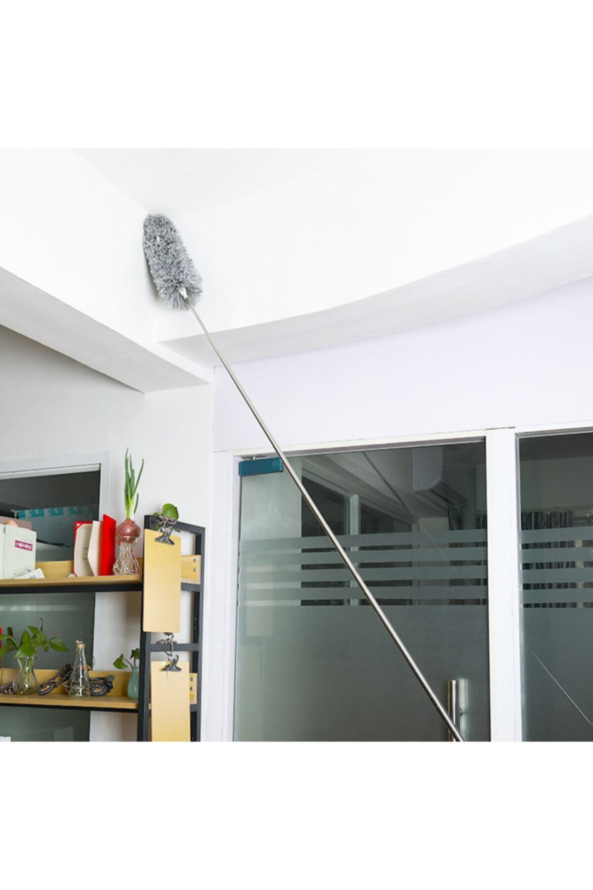 Tamam Microfiber Toz Alma Fırçası 83-257 Cm Arası Uzayan Toz Tüy Alma Temizleme Aparatı Fırçası